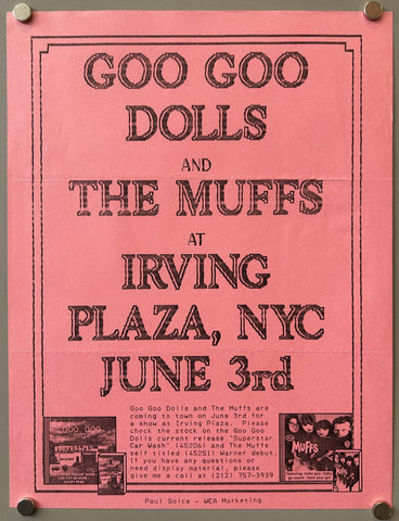 Link to  Goo Goo Dolls and The MuffsUSA, c. 1993  Product