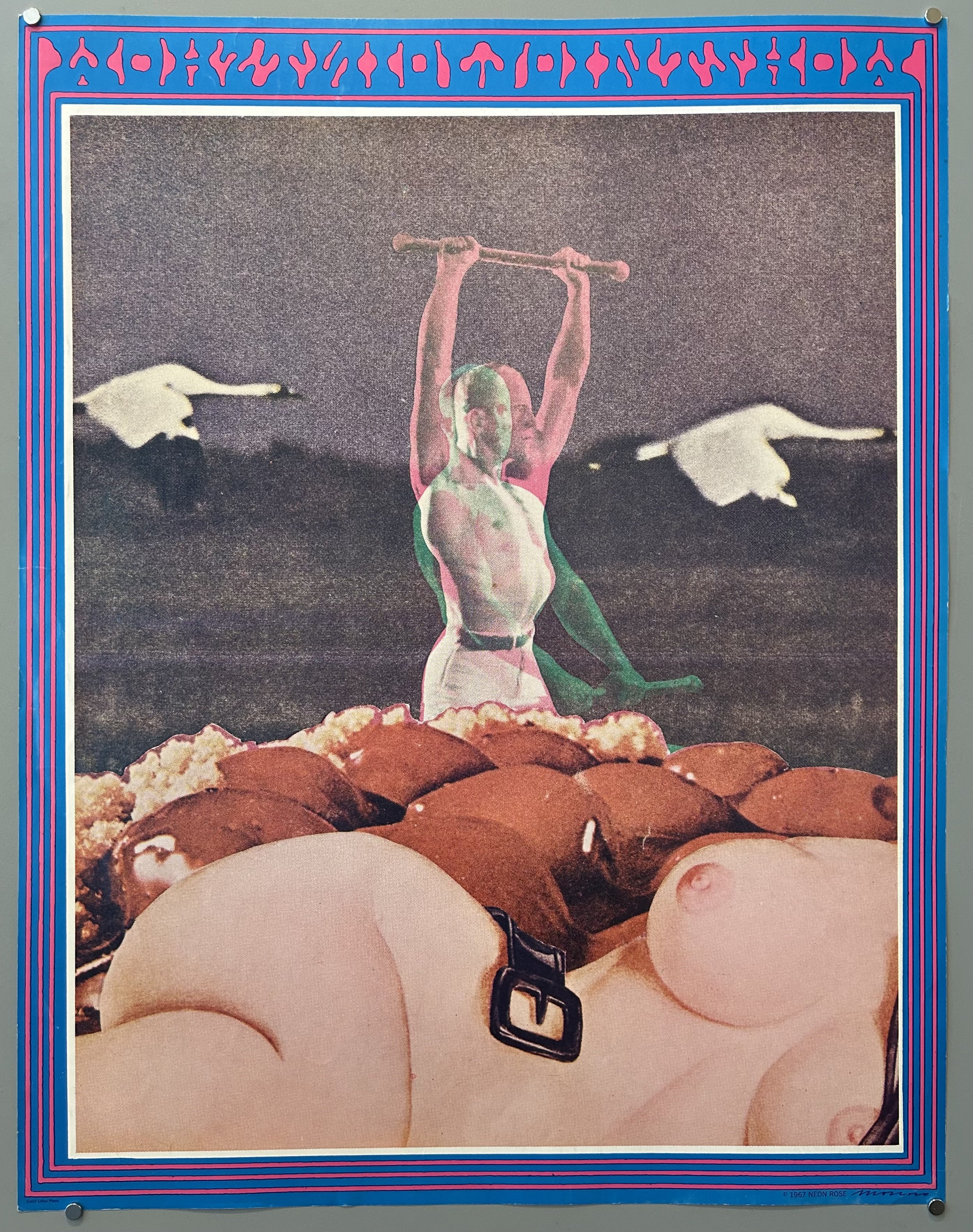 nude woman is against surrealist scene