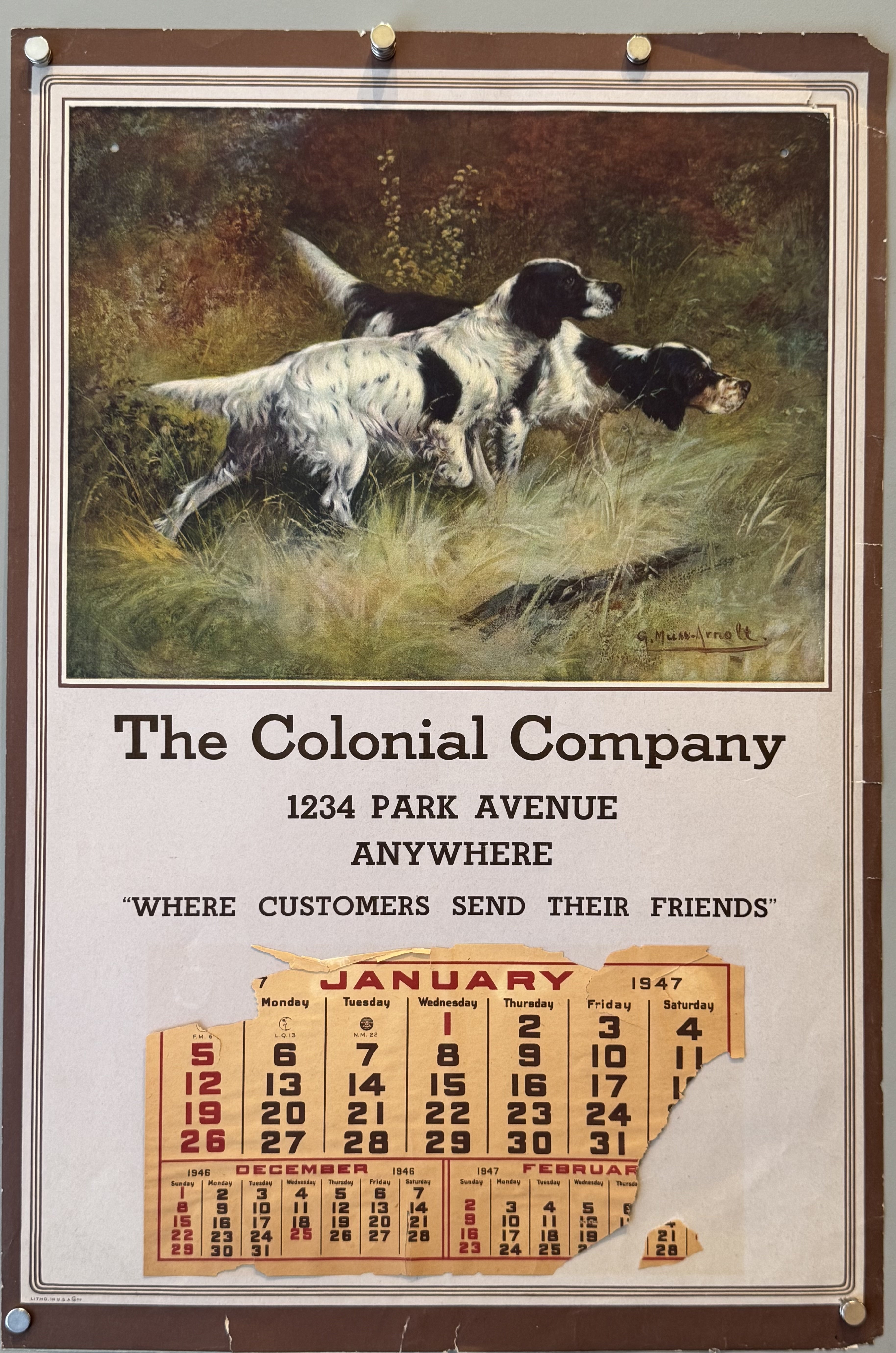 The Colonial Company Calendar