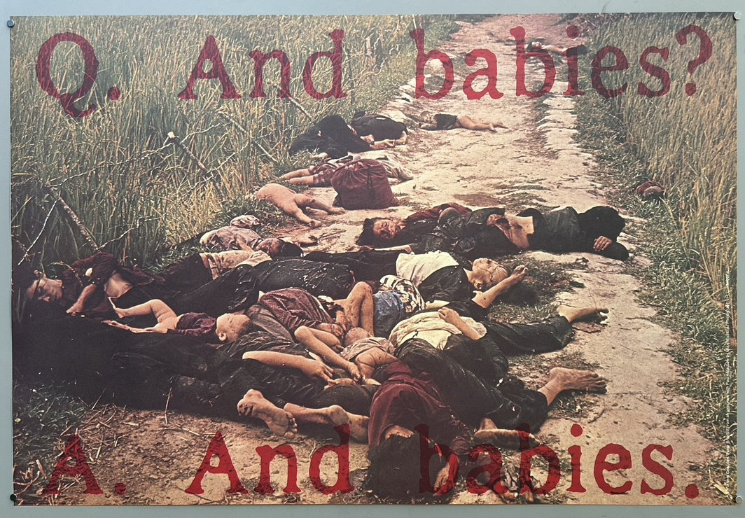 It features a photograph of victims from the My Lai Massacre, which occurred on March 16, 1968, during the Vietnam War.