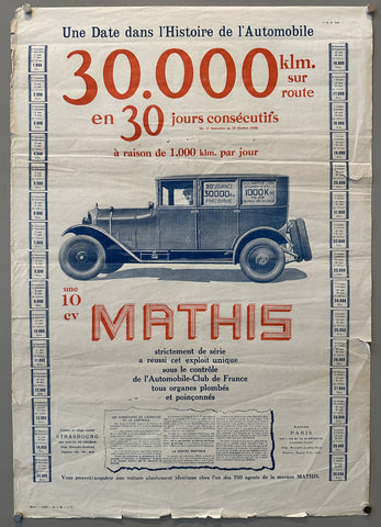 Link to Une Date dans l'Histoire de l'Automobile Mathis PosterFrance, 1925 Product