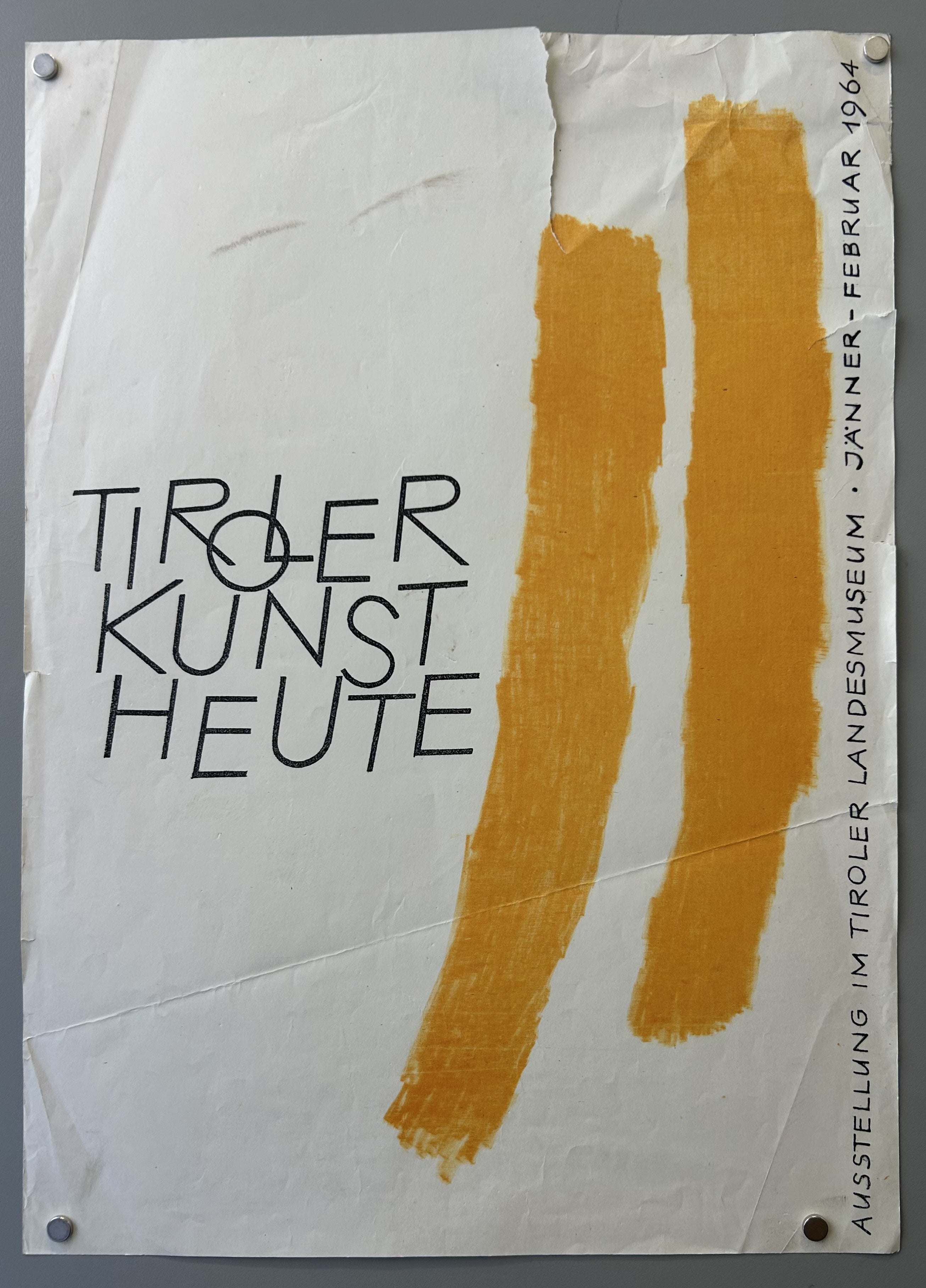The artist of the "Tiroler Kunst Heute" poster is not explicitly stated on the poster itself in the image provided. However, this poster is a well-known design by Otl Aicher