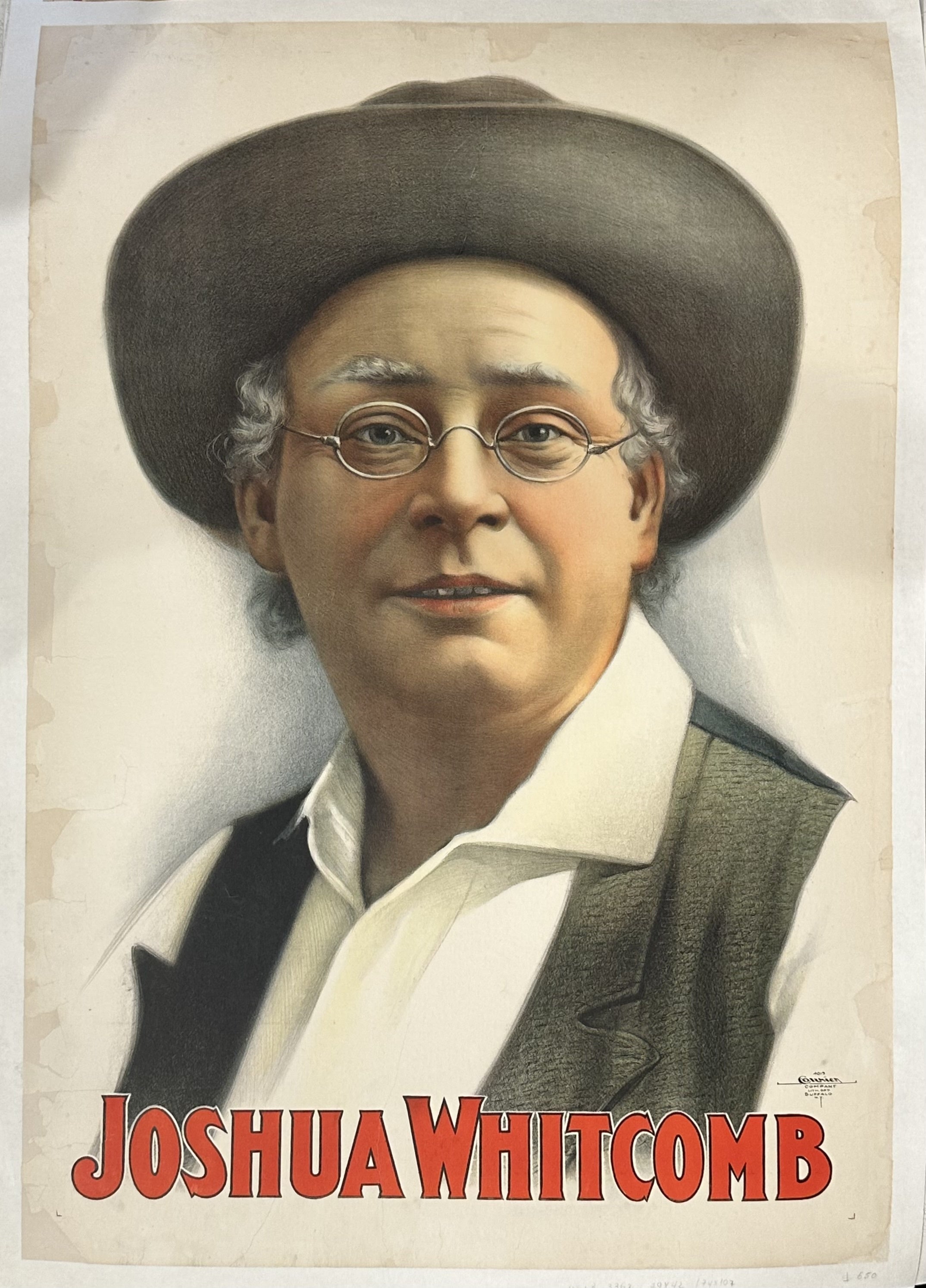 This appears to be a promotional poster, likely for a performance or public appearance, given the style and the subject being a named individual. Posters like this were common in the late 19th and early 20th centuries for vaudeville, theater, or other entertainment acts