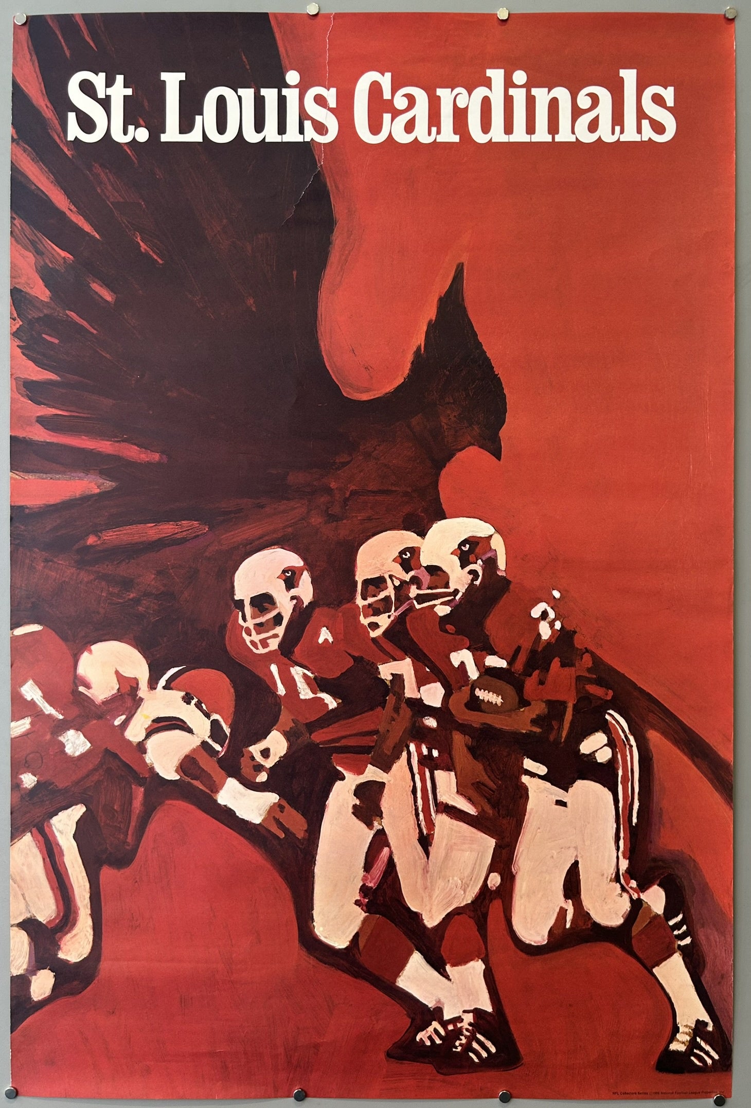 Chuck Ren was the official artist for the NFL during the era these posters were produced. The poster in the image is part of the NFL Collectors Series, which featured his artwork and was originally sold through Sports Illustrated magazine.