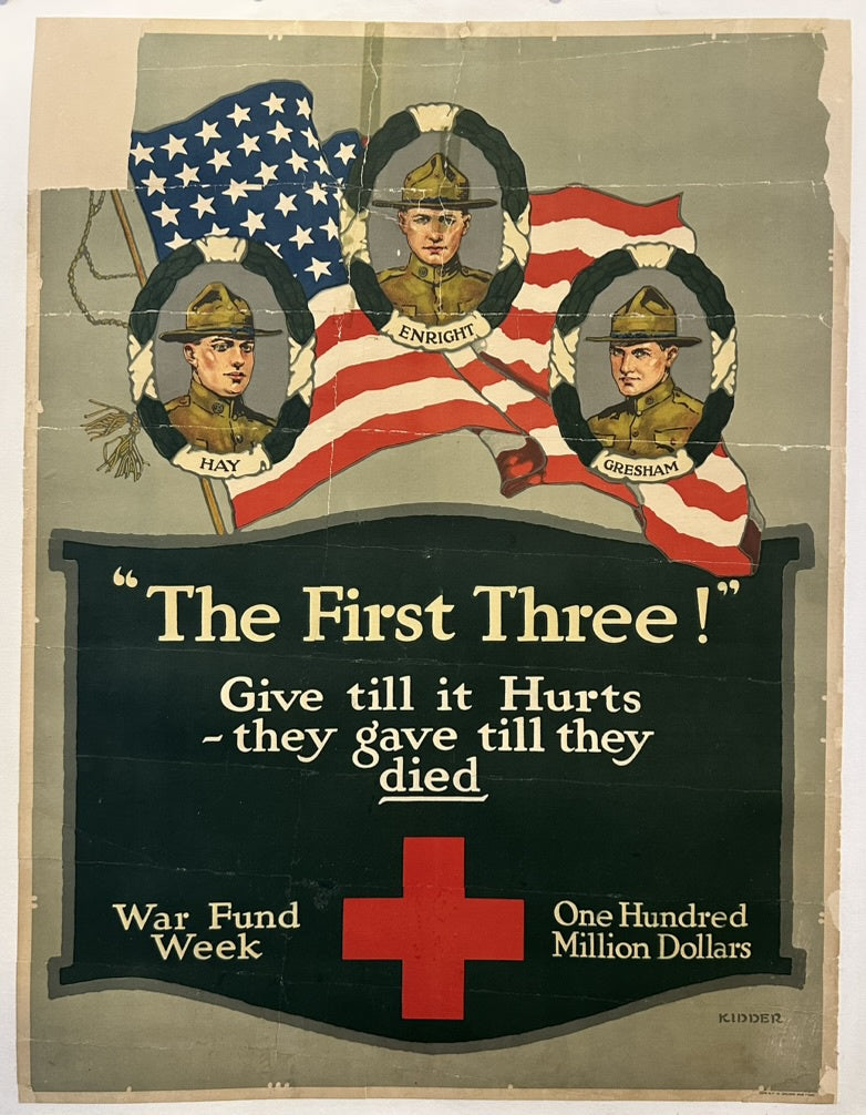 features the first three American soldiers killed during World War I (Merle David Hay, Thomas Enright, and James Bethel Gresham)