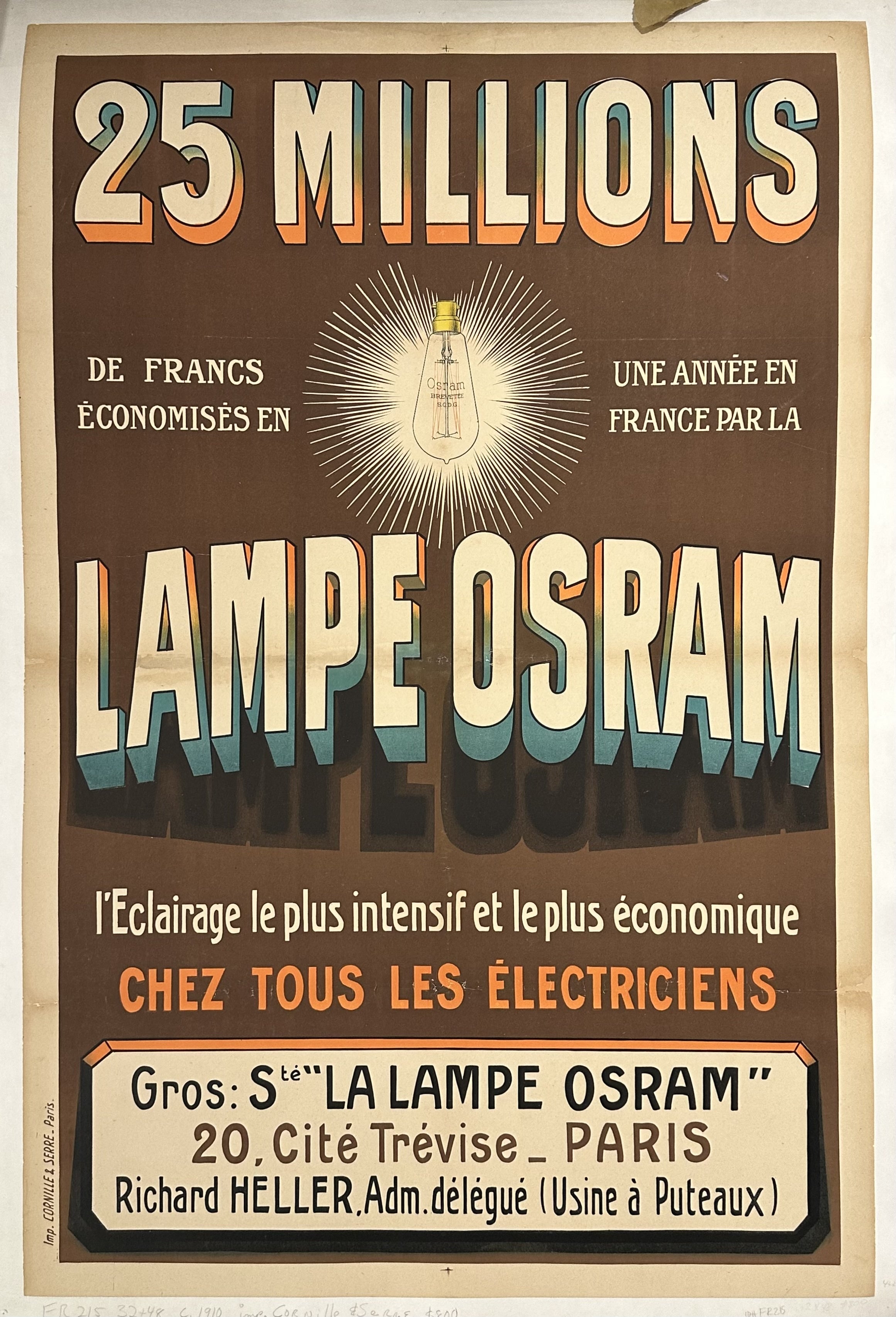 25 Millions de Francs Économisés en une Année en France par la Lampe Osram
