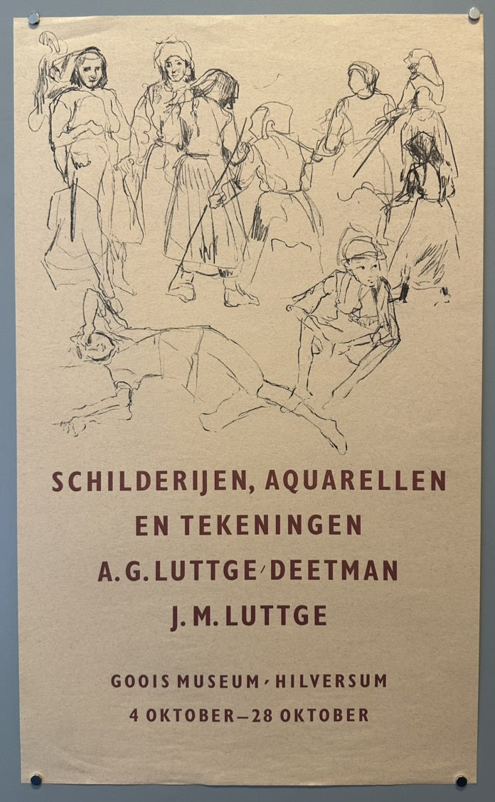 This can be inferred from a search result that specifically mentions an item related to "Boot Hilversum # A.G.LUTTGE-DEETMAN/ J.M. LUTTGE # 1963," linking the artists on the poster (A.G. Luttge-Deetman and J.M. Luttge) with an event in Hilversum (where the Goois Museum is located) in that specific year.