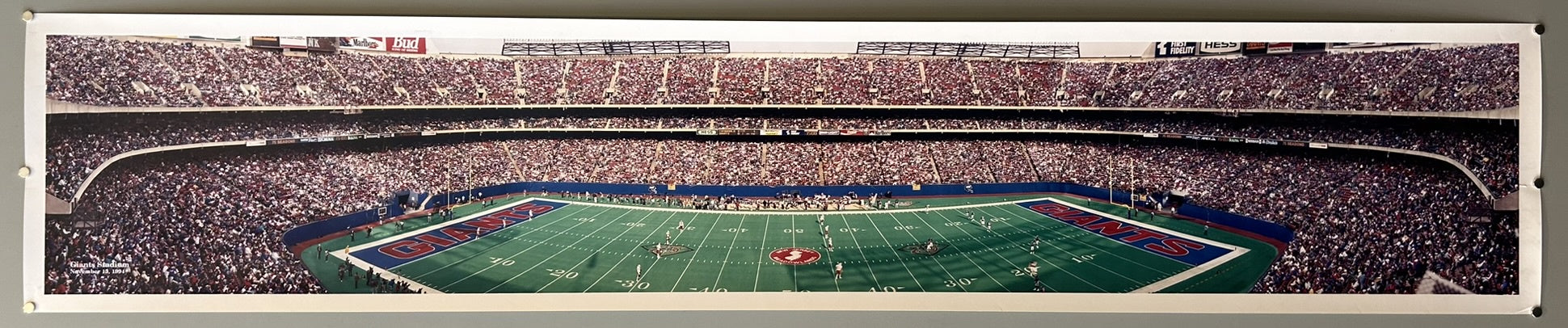 The poster depicting Giants Stadium is a fine art print by Panoramic Images and was uploaded as a photograph on October 3rd, 2016, to a platform like Pixels.
