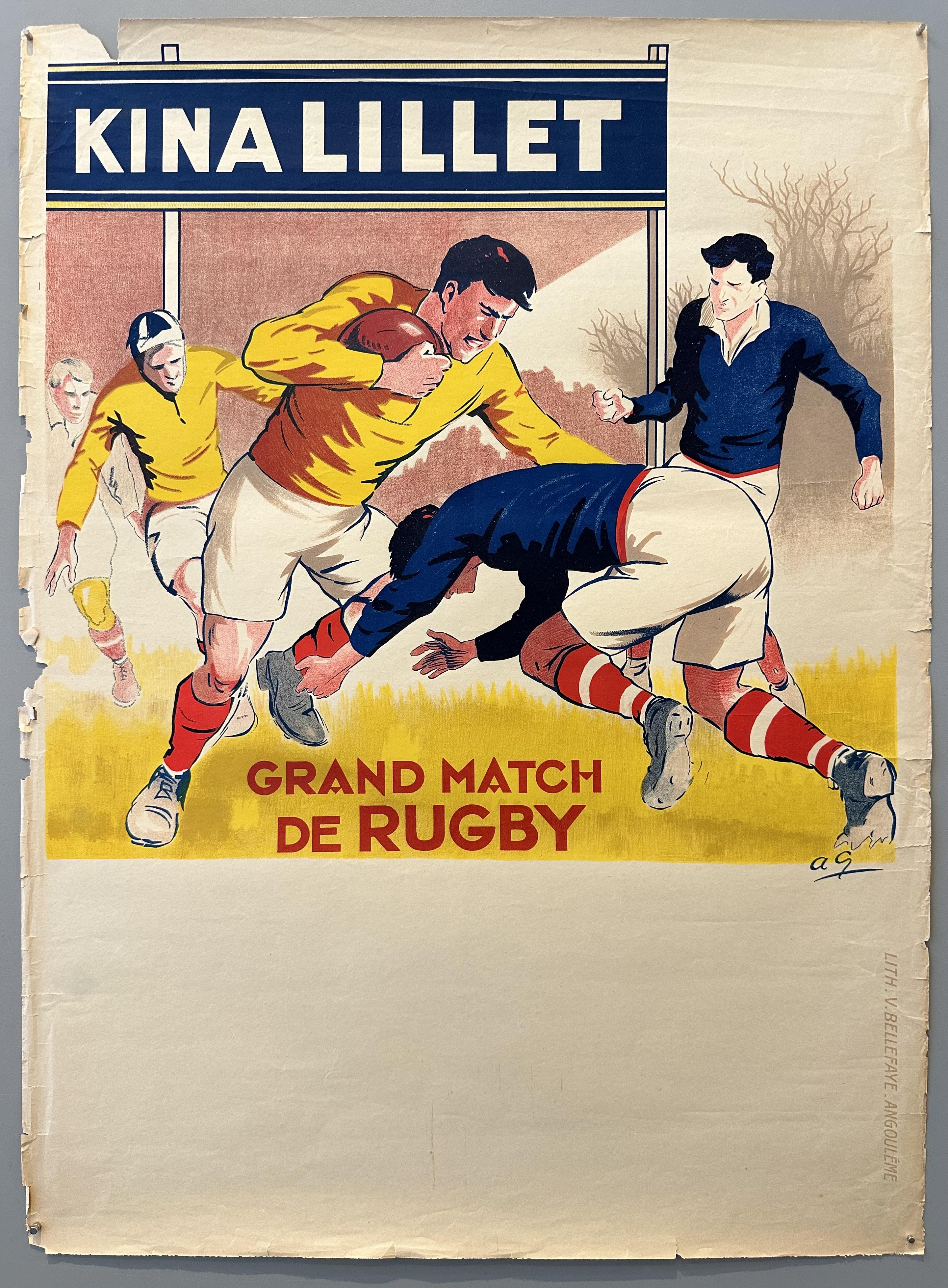 Kina Lillet Grand Match de Rugby Poster (Paper)