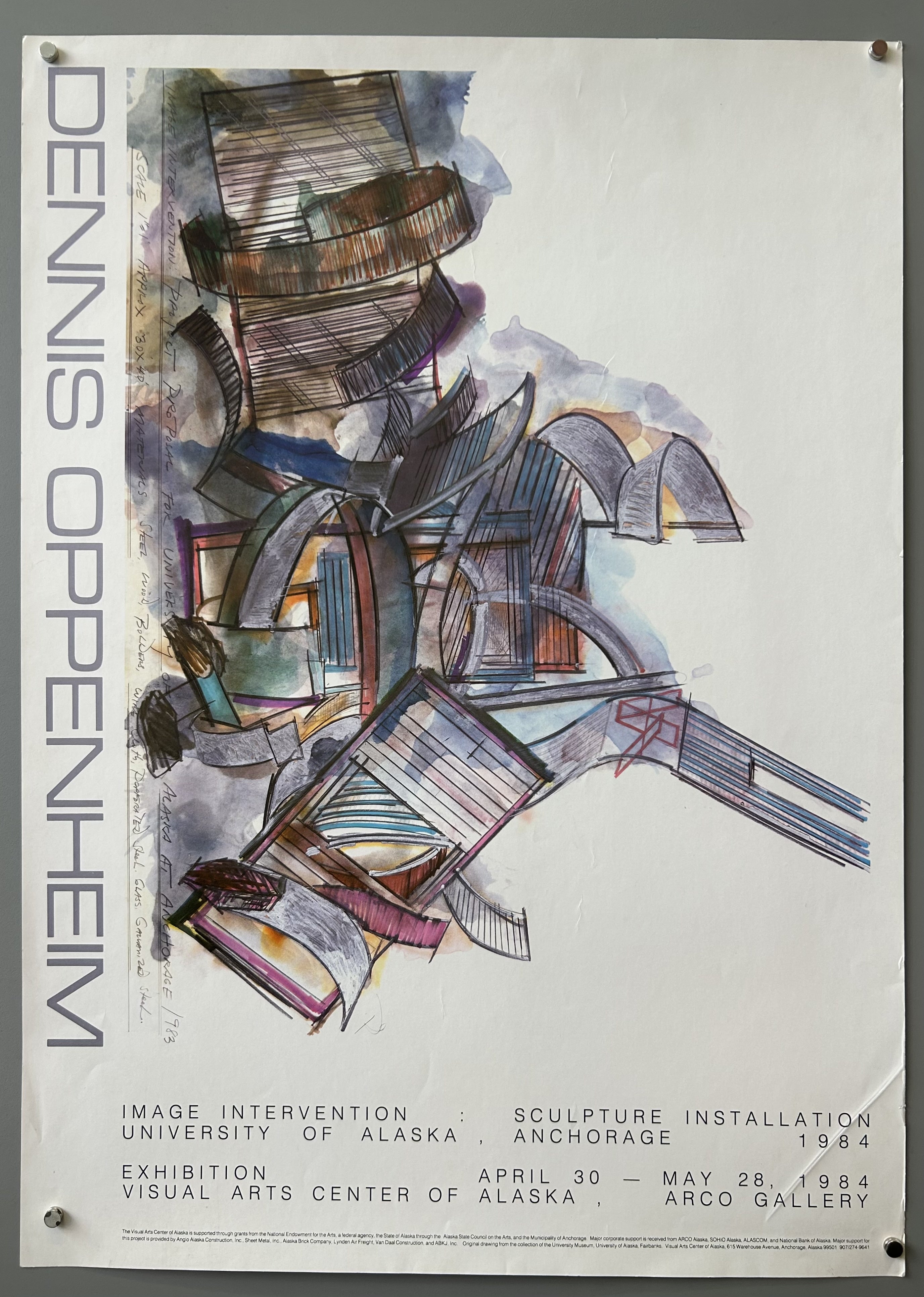 Exhibition by the American conceptual artist Dennis Oppenheim at the University of Alaska.