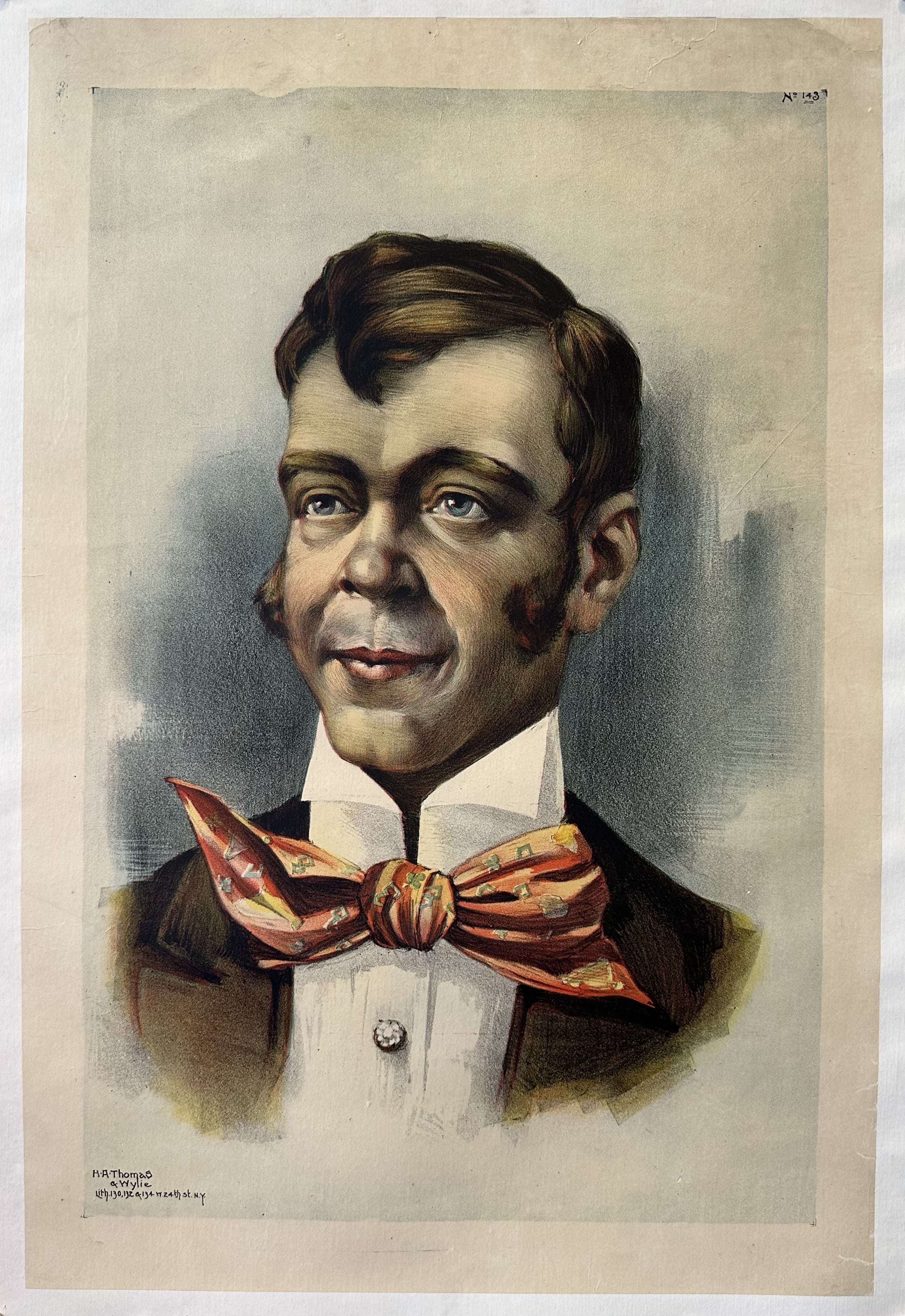 A smiling man with sideburns and a large bowtie.