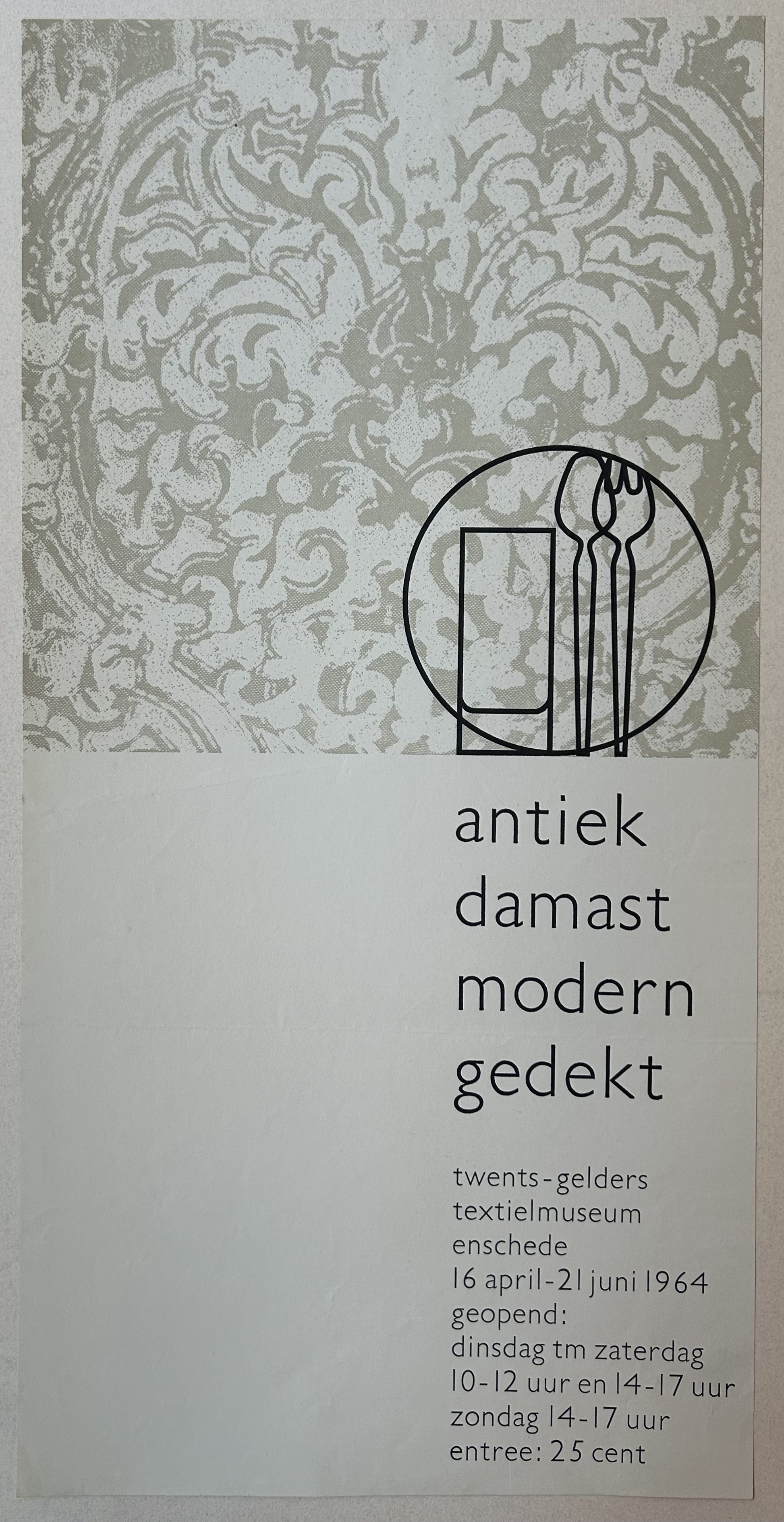 Antiek Damast Modern Gedekt Poster