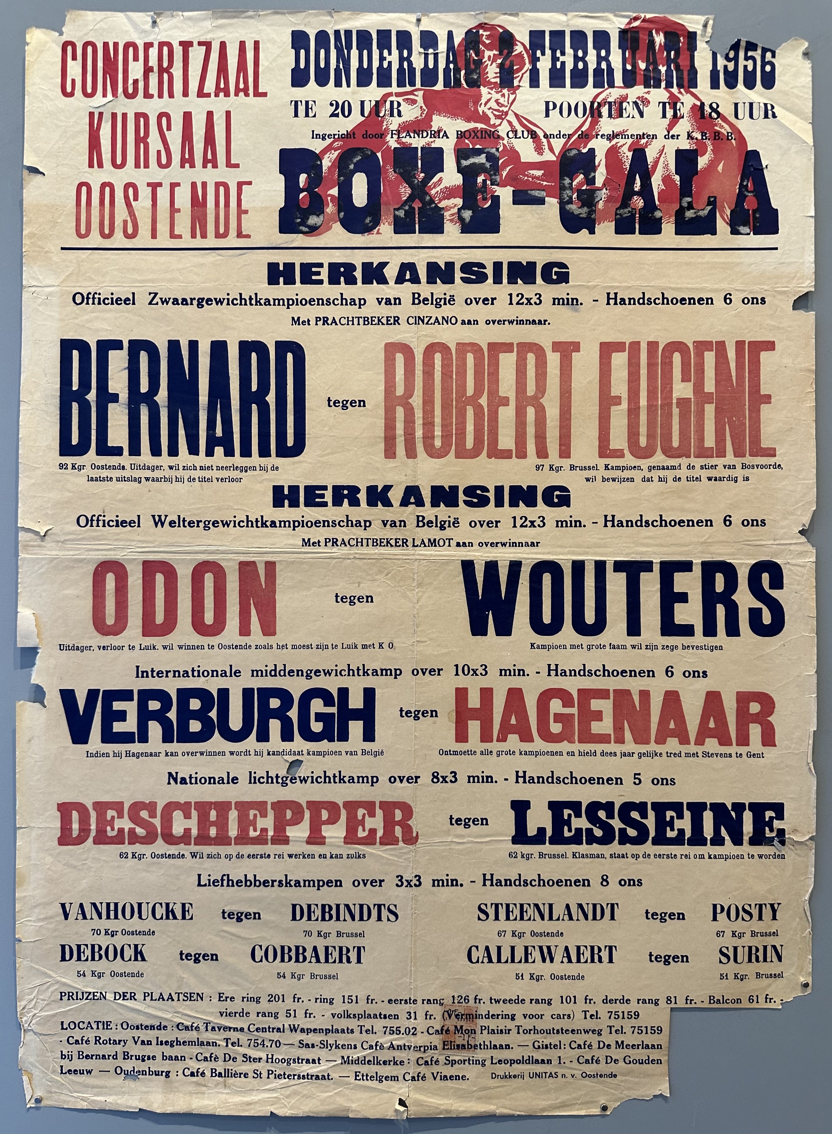 Concertzaal Kursaal Oostende Boxe-Gala Poster