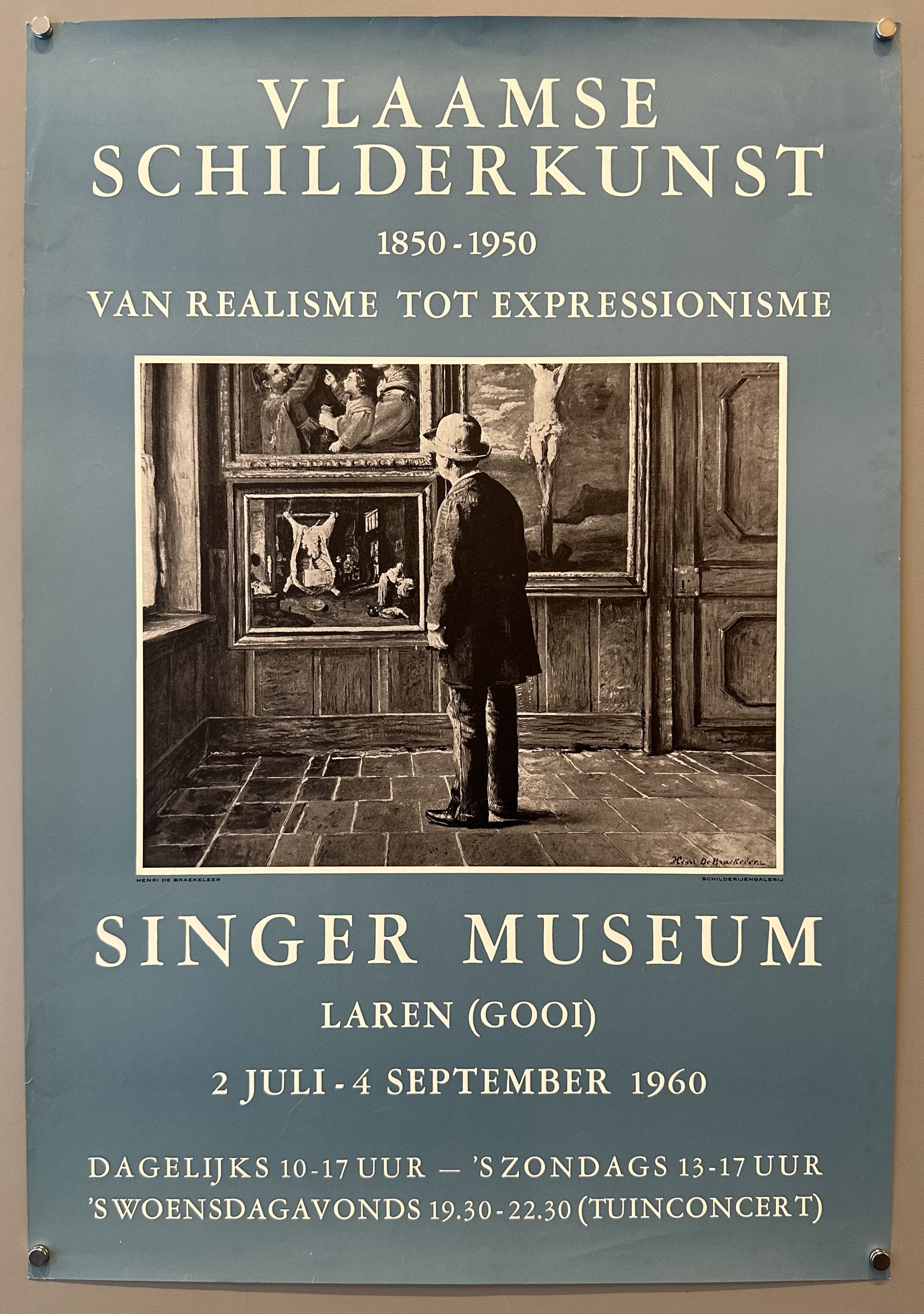 The poster explicitly states the dates of the exhibition as "2 JULI - 4 SEPTEMBER 1960", indicating the year the event took place and, by extension, the year the poster was produced.