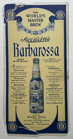 Link to  Moerlein's BarbarossaUSA, c. 1930s  Product