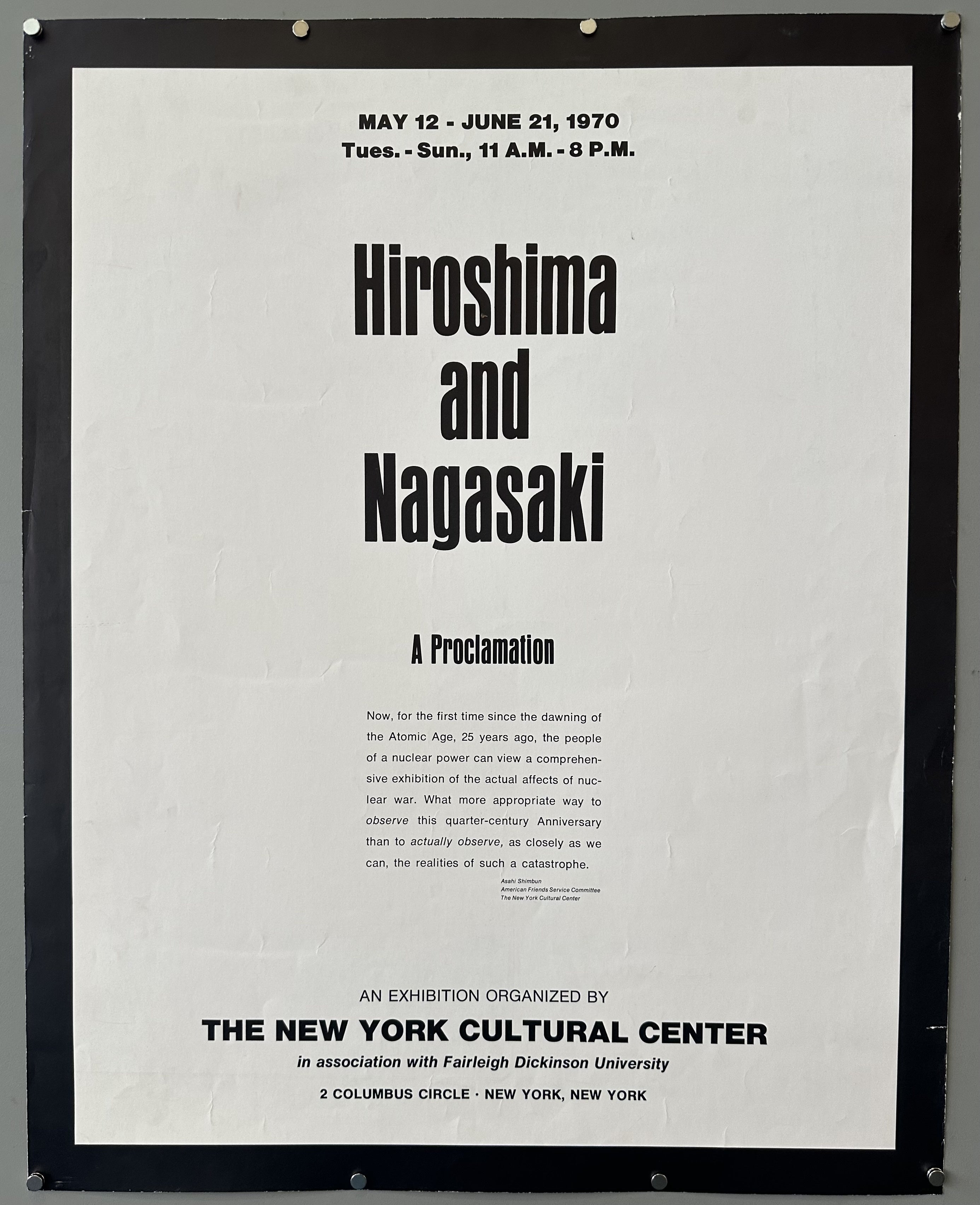 Hiroshima and Nagasaki: A Proclamation