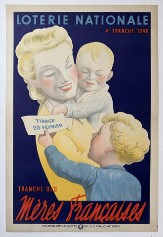 Link to Tranche Des Mères Françaises Loterie Nationale PosterFrance, 1940 Product