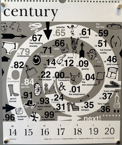 Link to  August Week Link Calendar Page (Grey)USA, 2000  Product
