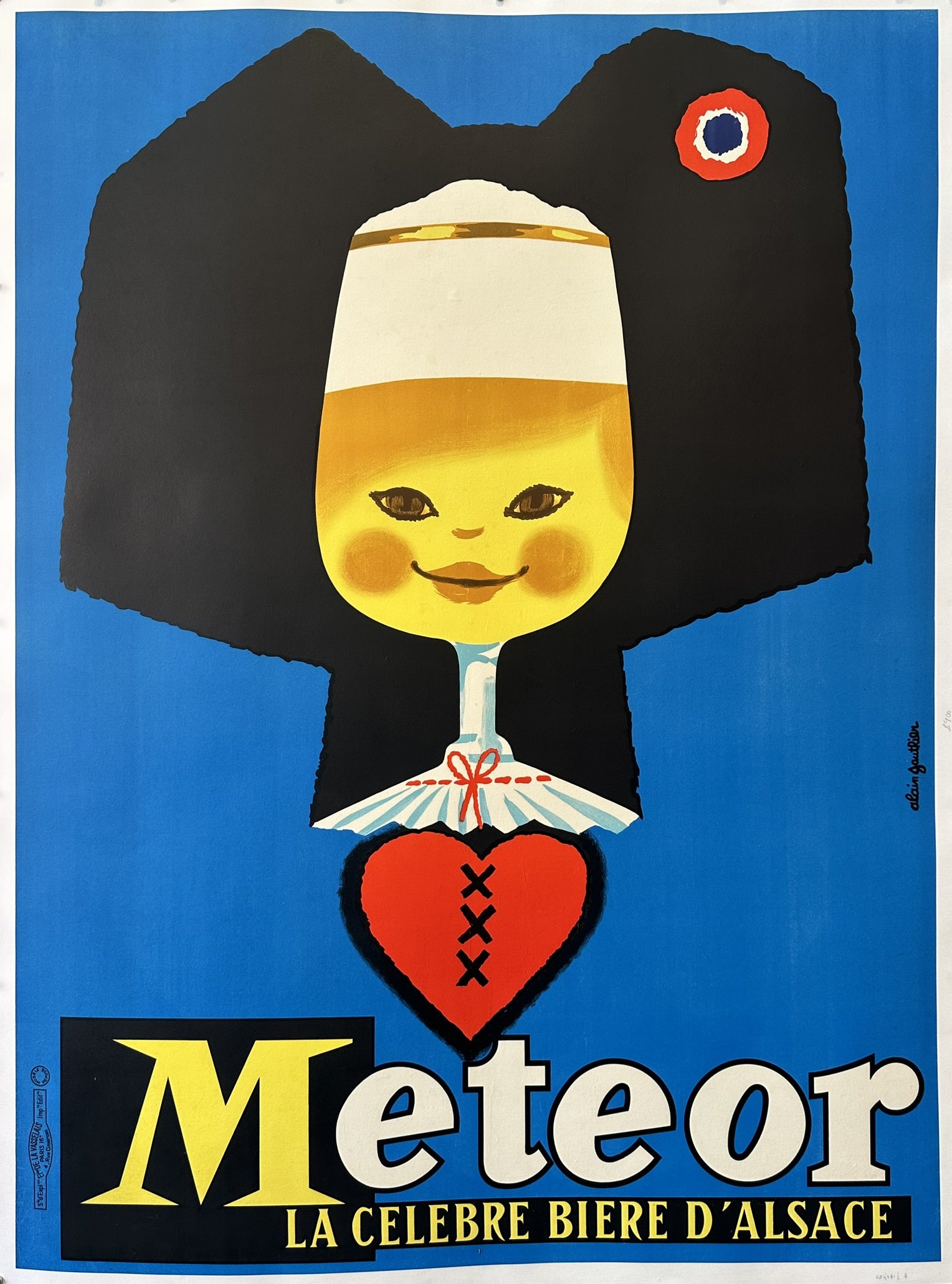 Meteor is a beer brand from Alsace, France, as indicated by "LA CELEBRE BIERE D'ALSACE" (The famous beer of Alsace) on the poster.