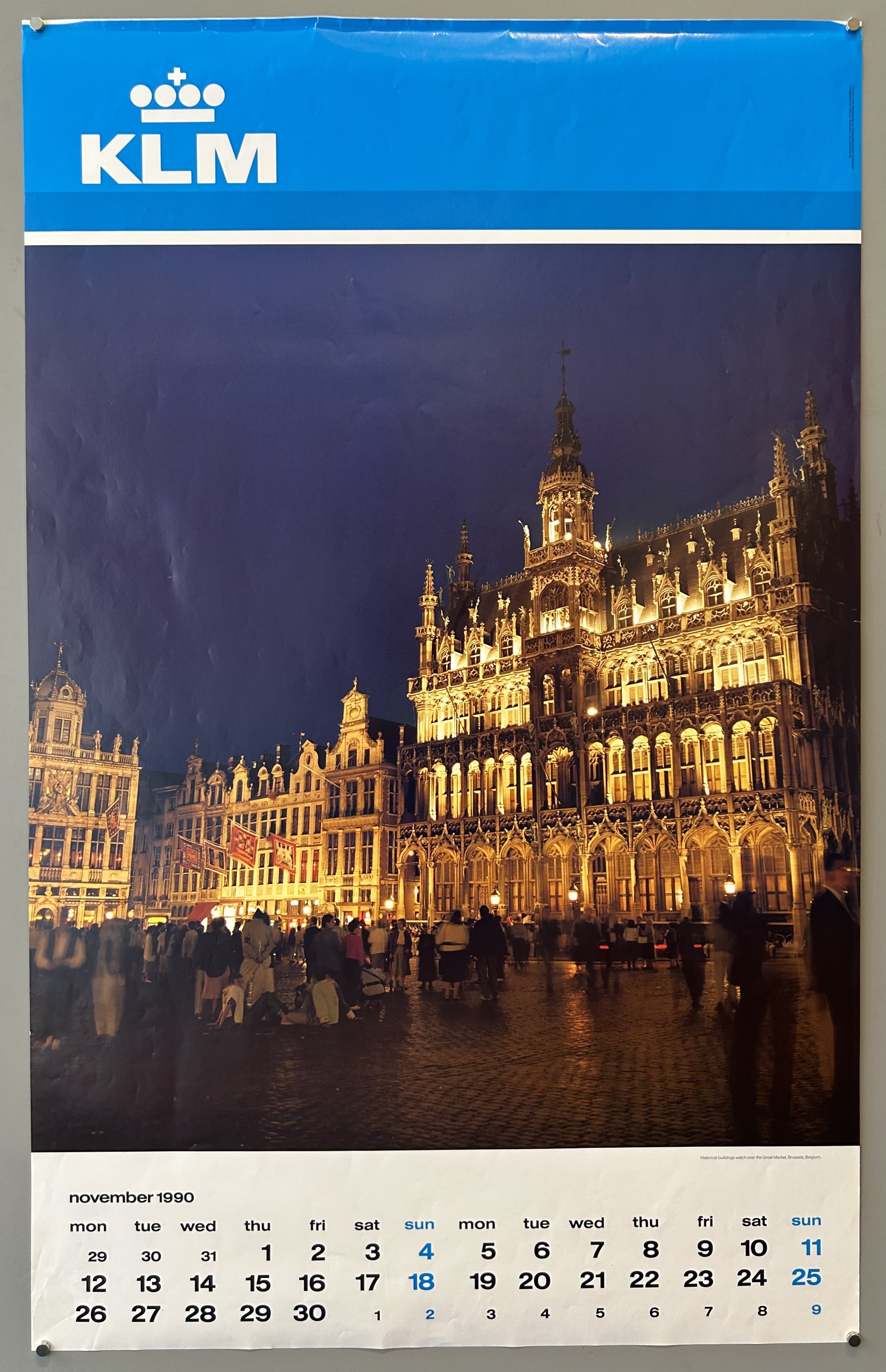 November 1990 KLM Calendar Page