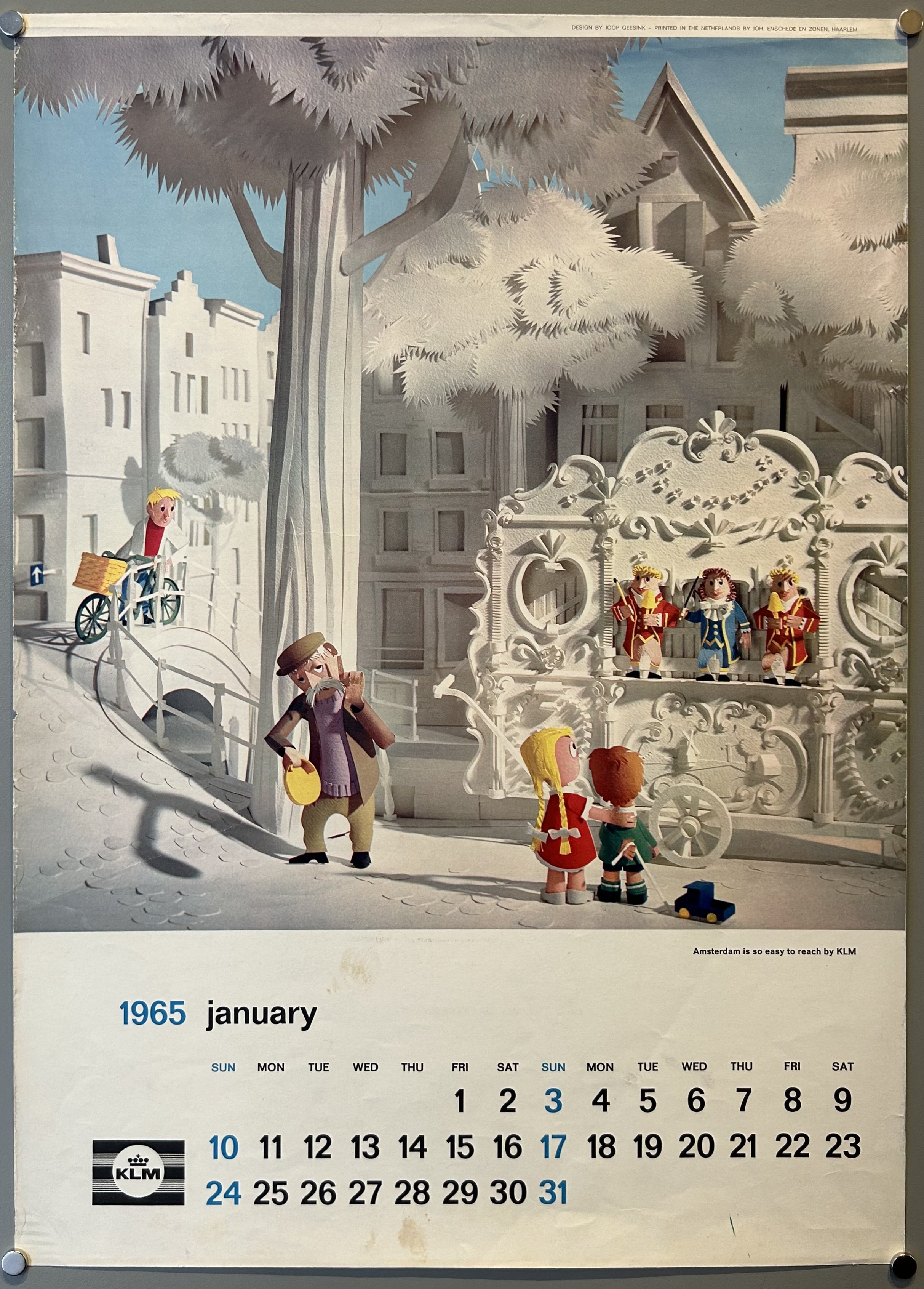 January 1965 KLM Calendar Page
