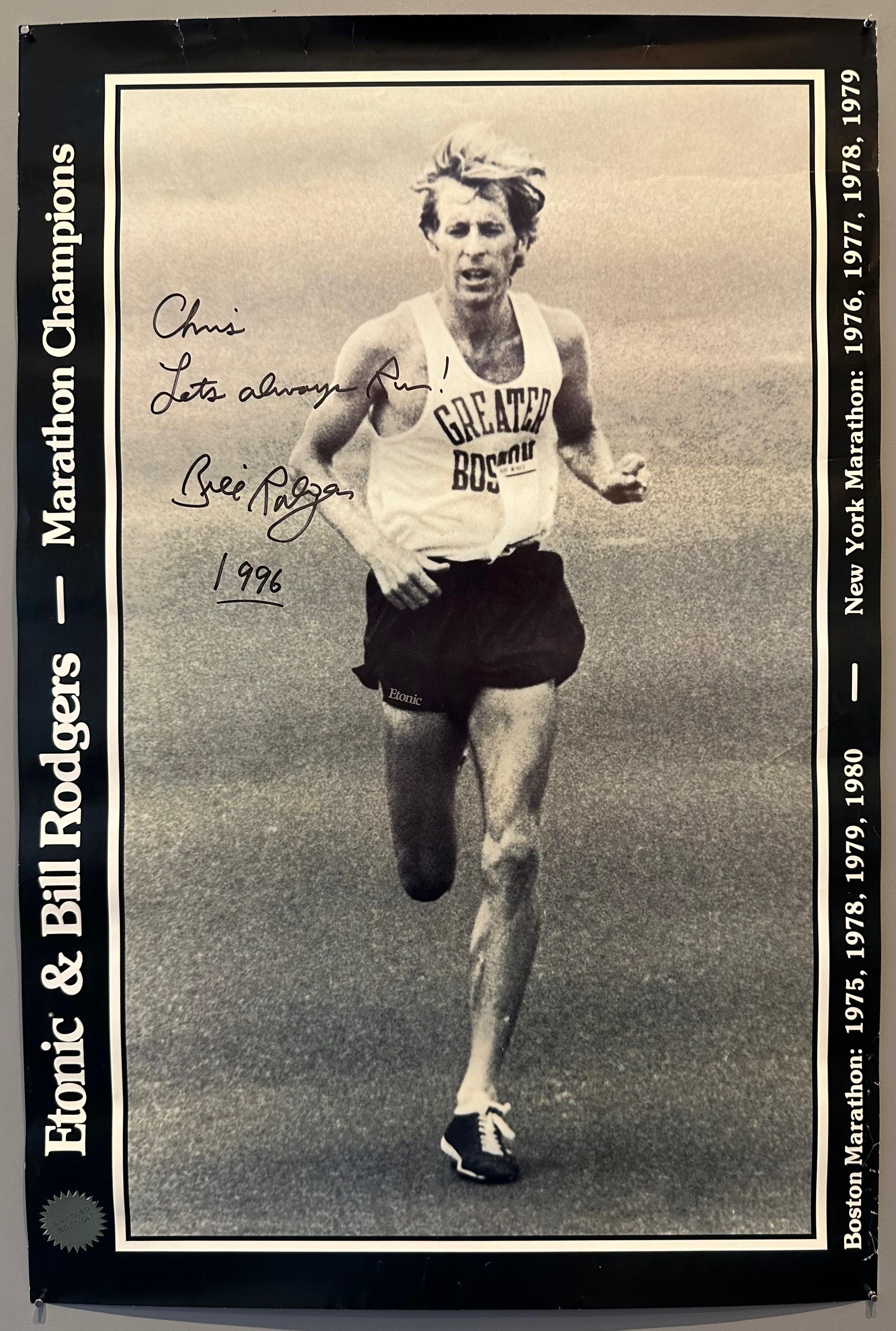Bil Rodgers Signed Marathon Poster