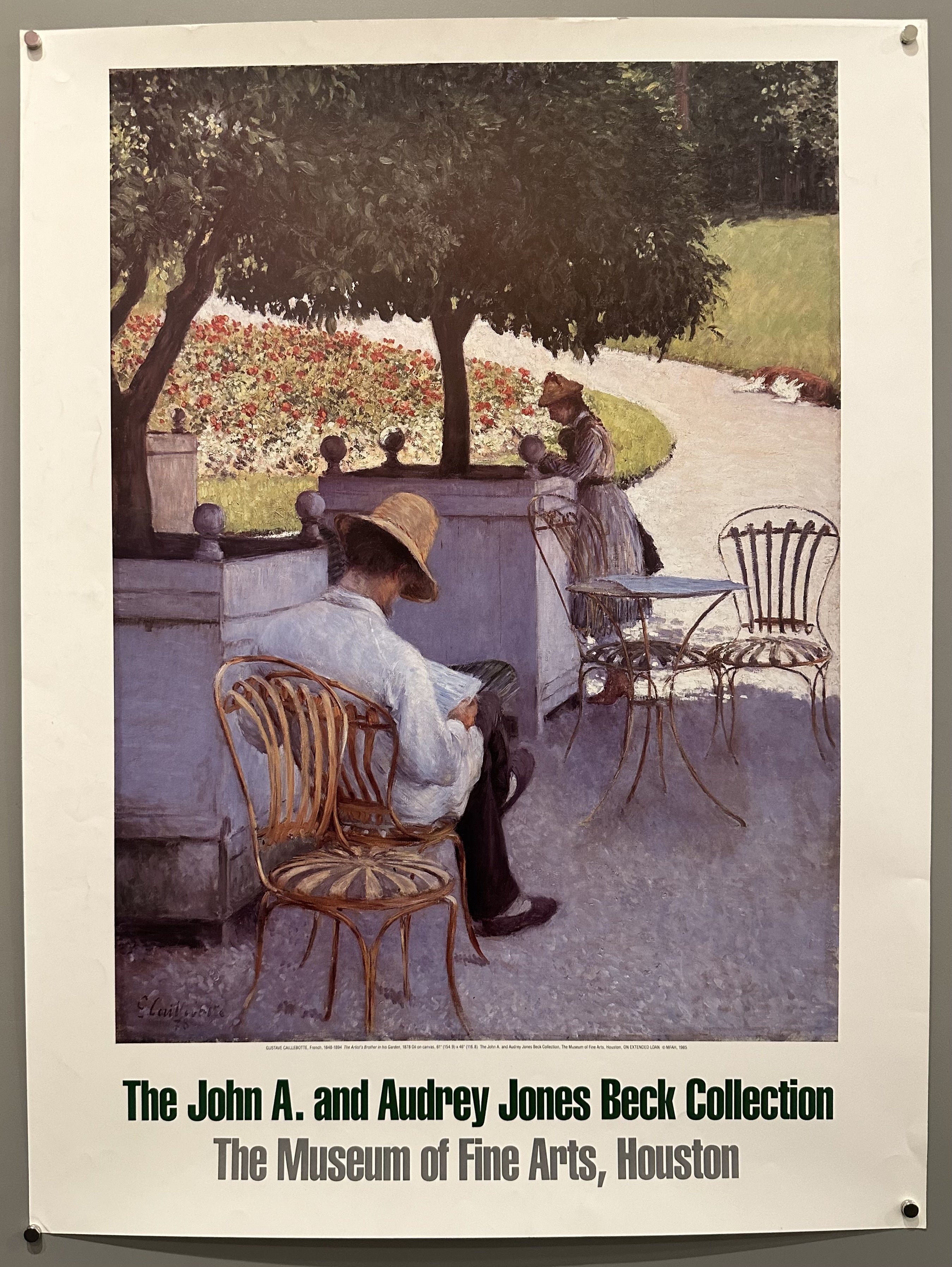 Oil on canvas painting featured in the middle of this poster promoting a collection shown at the Museum of Fine Arts in Houston.