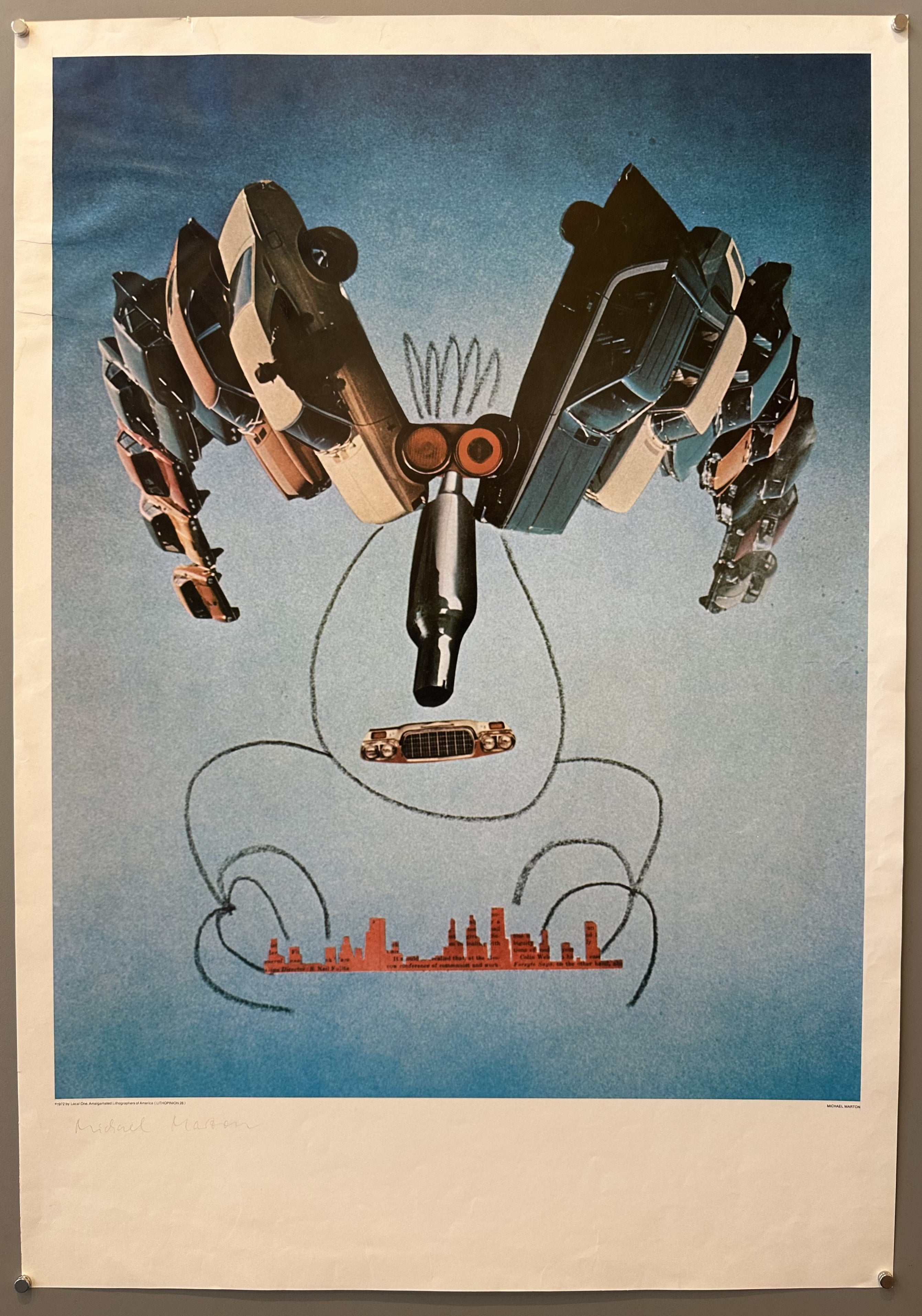 Car Collage by Michael Marton Print