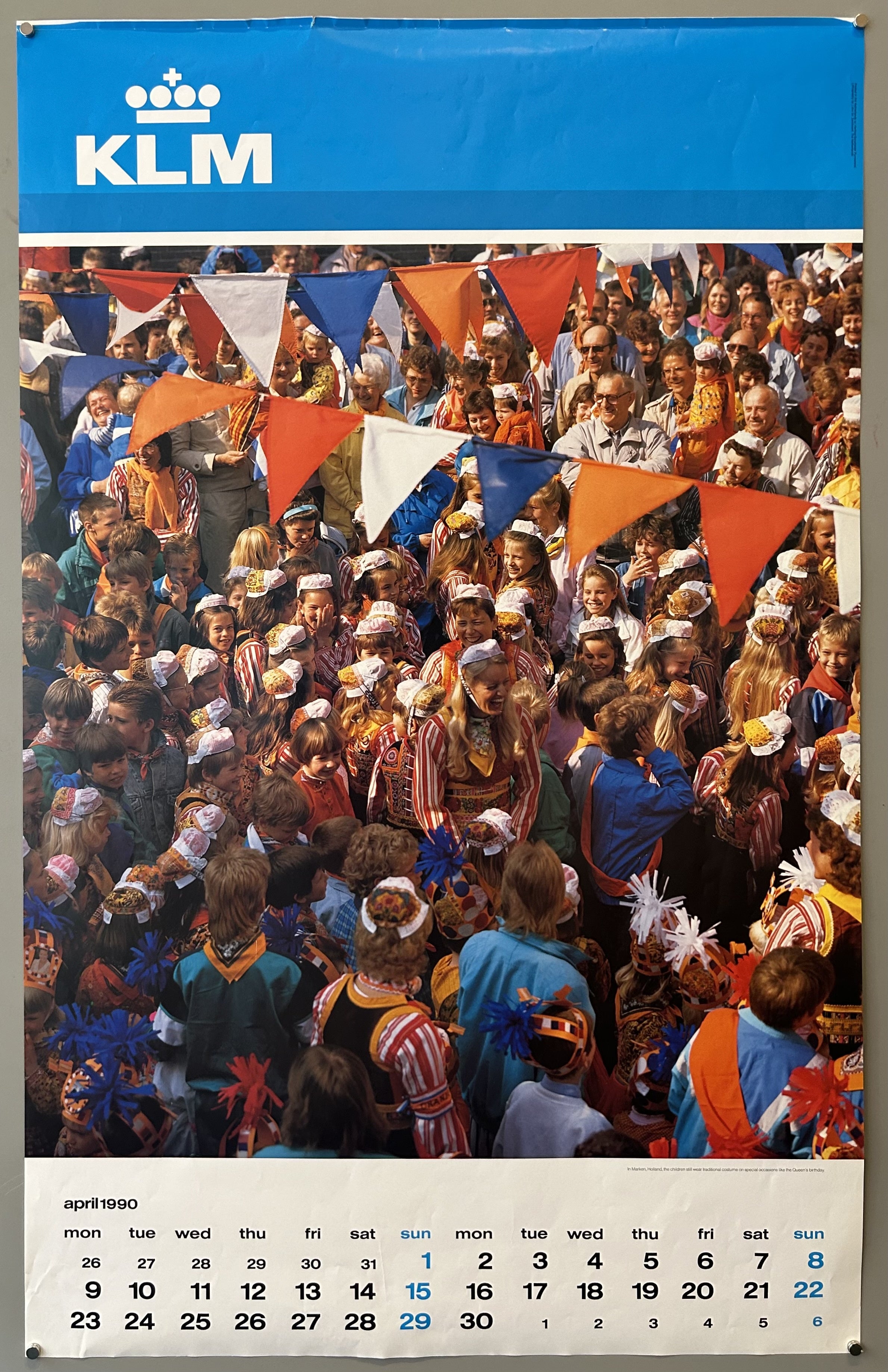 April 1990 KLM Calendar Page