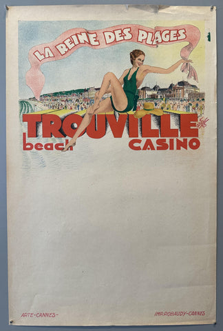 Link to  Trouville Beach and Casino Poster (Paper)France, 1933  Product