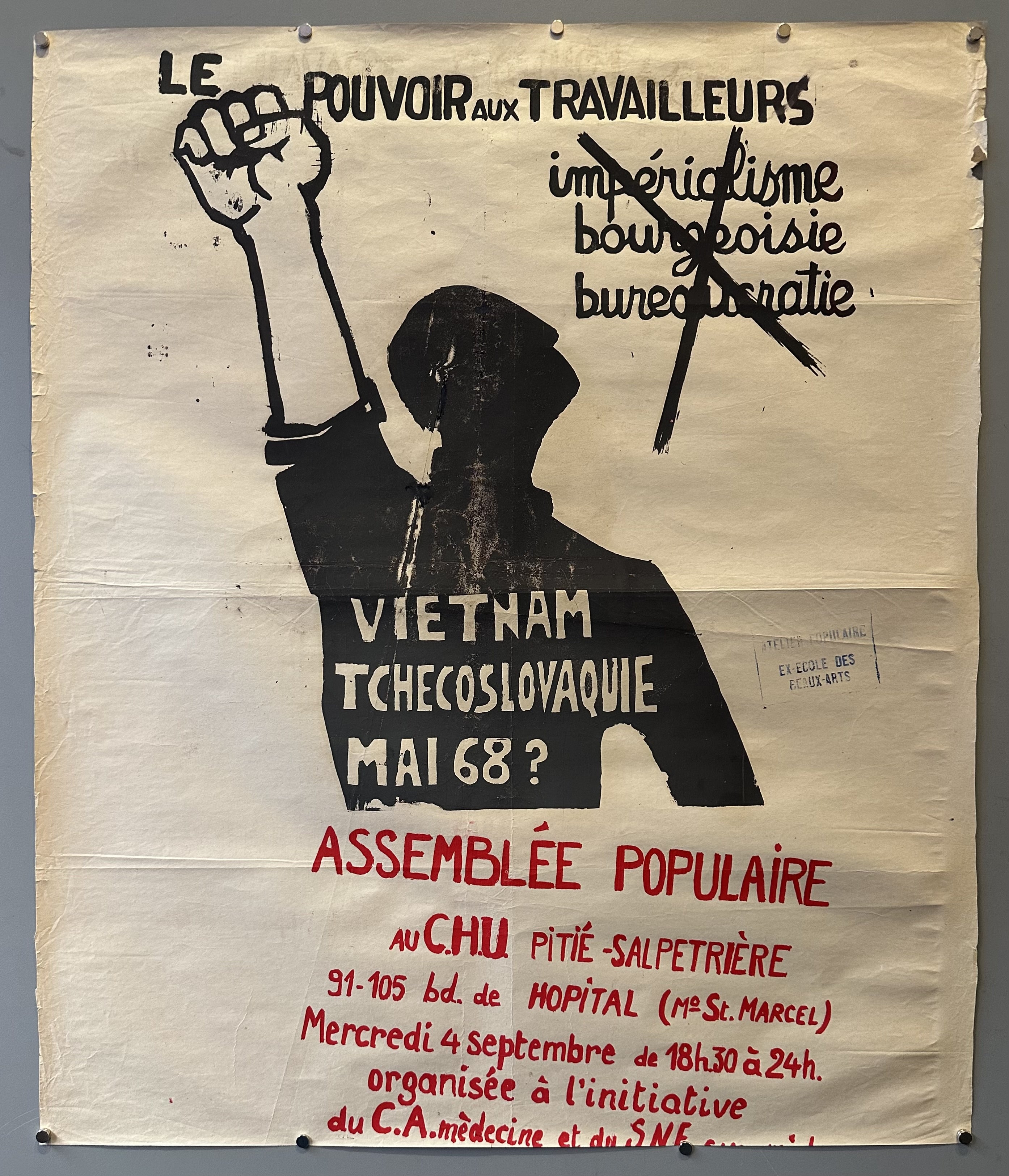 A man raises his fist against imperialism and the ruling class in this May 68 poster.