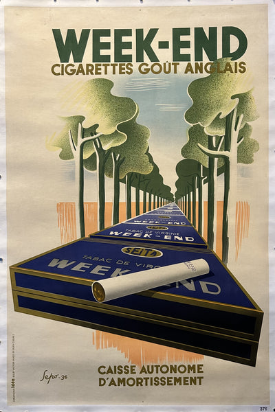 3 cigarettes a week Week-End Cigarettes Goût Anglais – Poster Museum