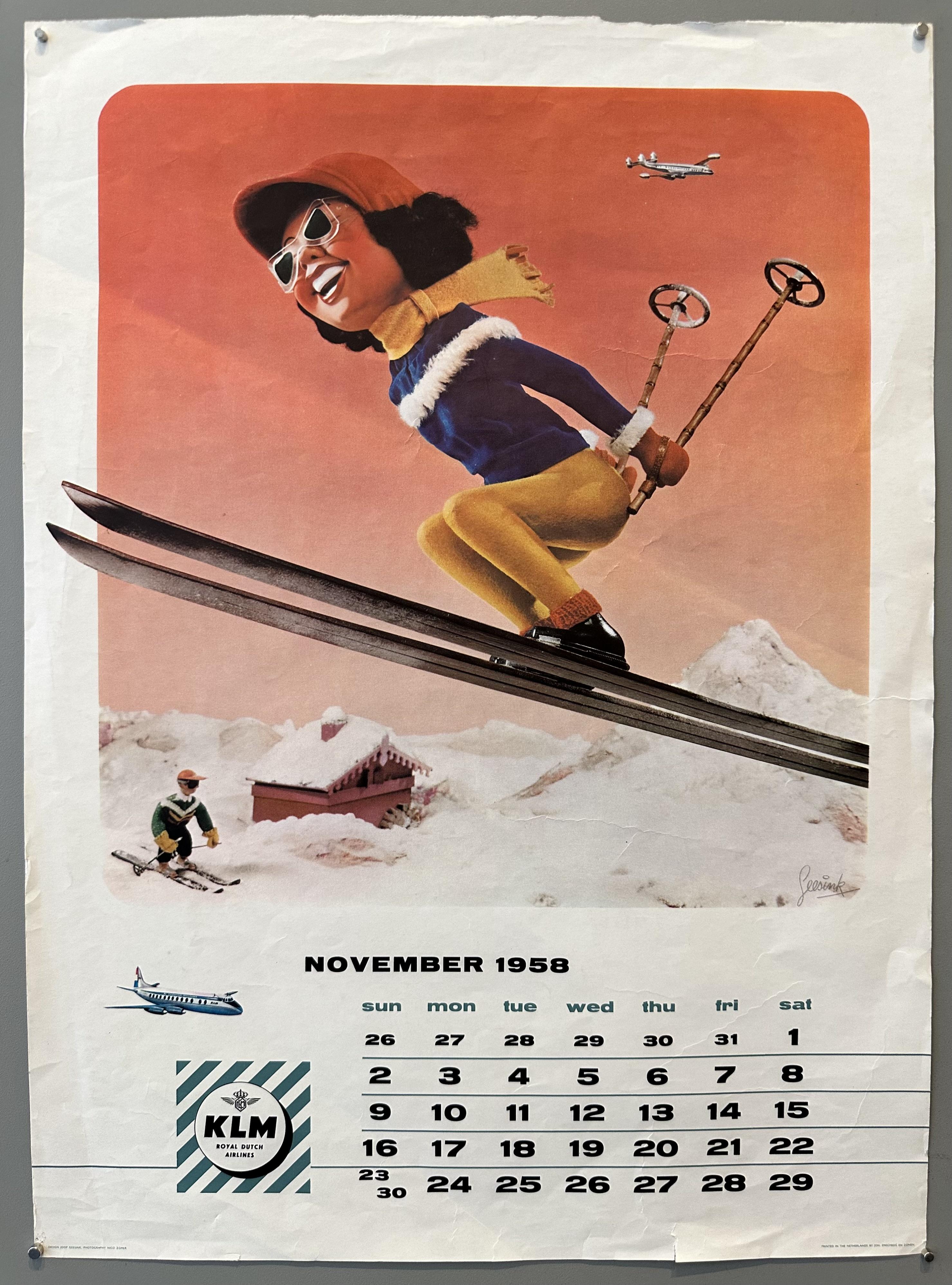 KLM November 1958 Calendar