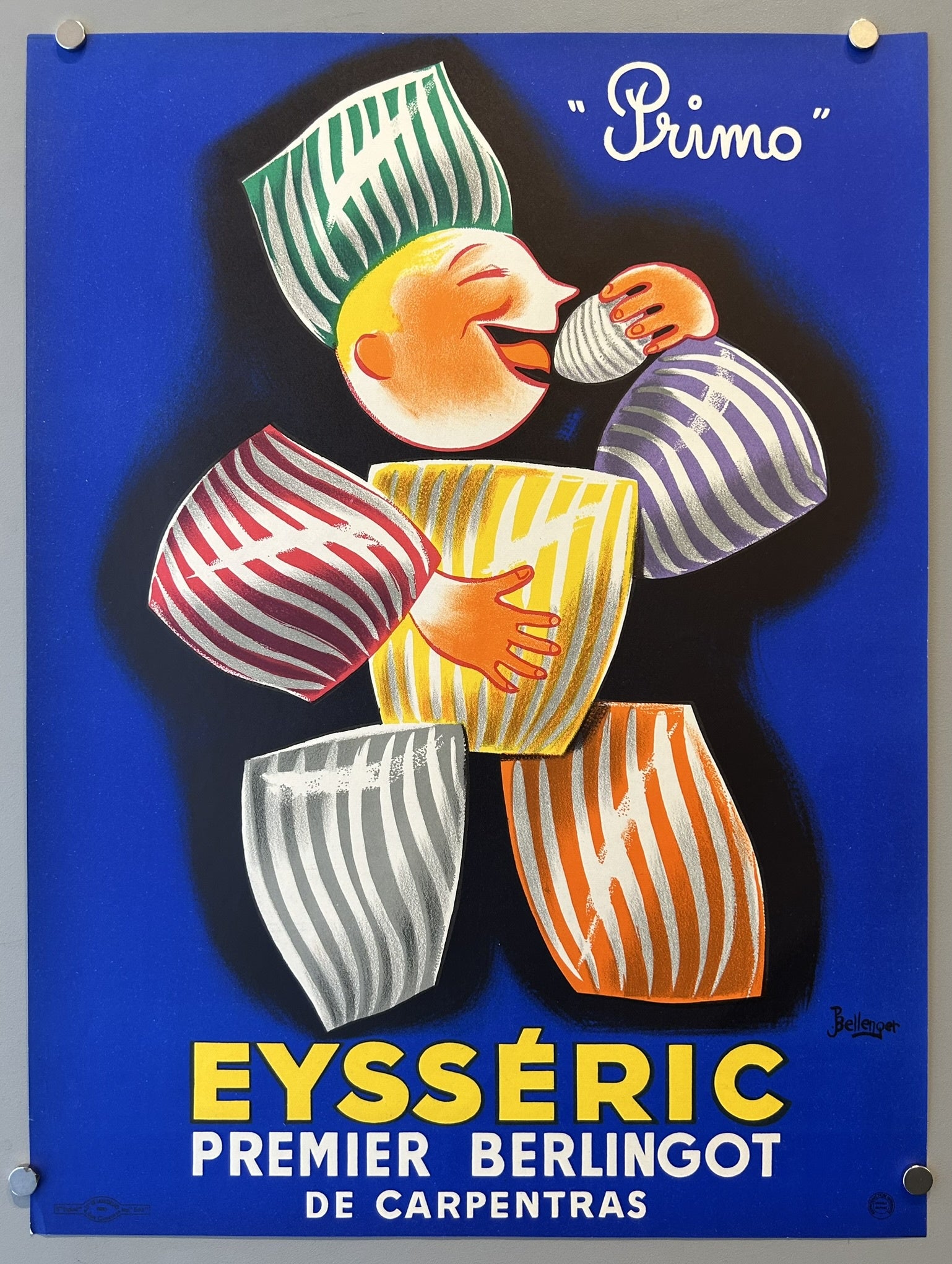 This adorable cartoon poster advertises a famous brand of hard candies from southwestern France. These colorful sweets are known for their distinctive stripes.