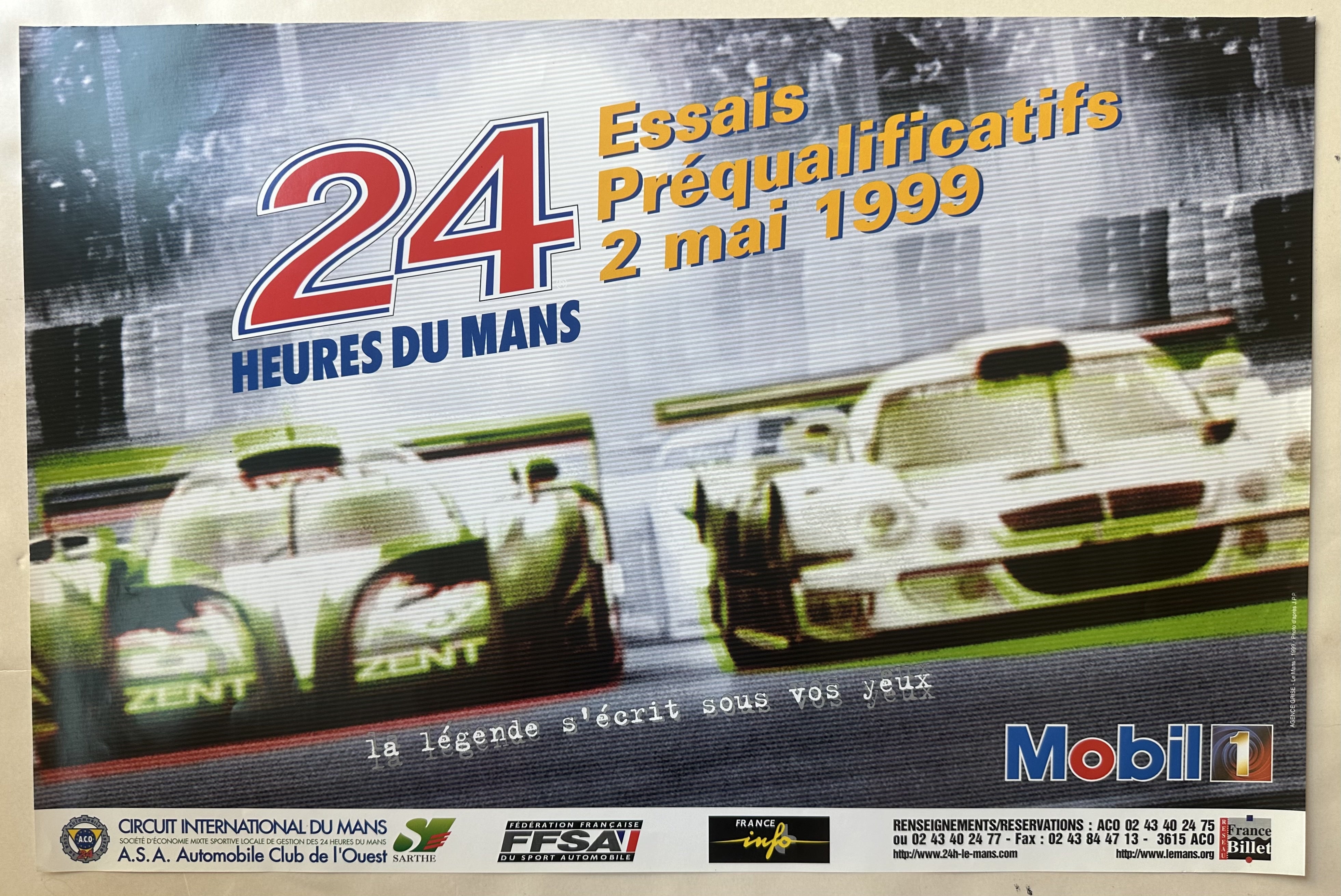 24 Heures Du Mans Essais Préqualificatifs 1999 Poster