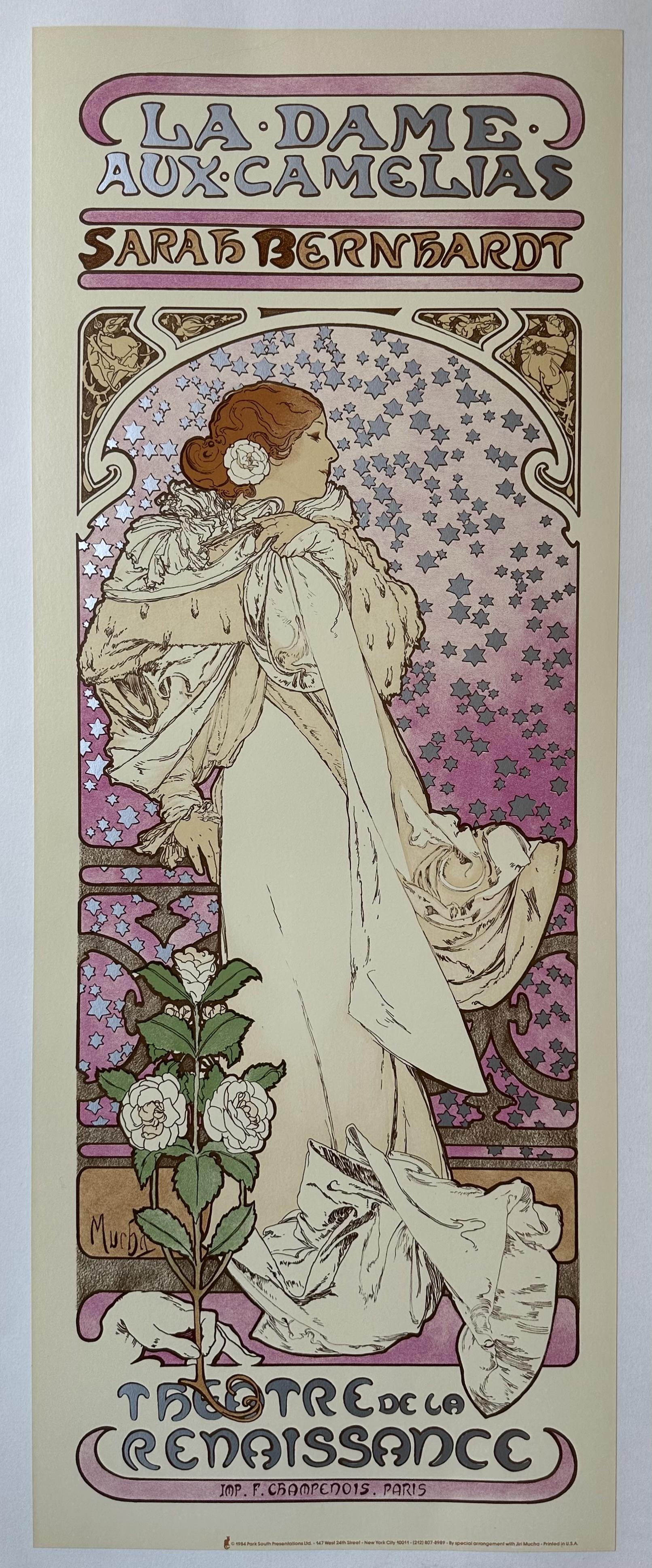 Actress is depicted against stars and a purple background.