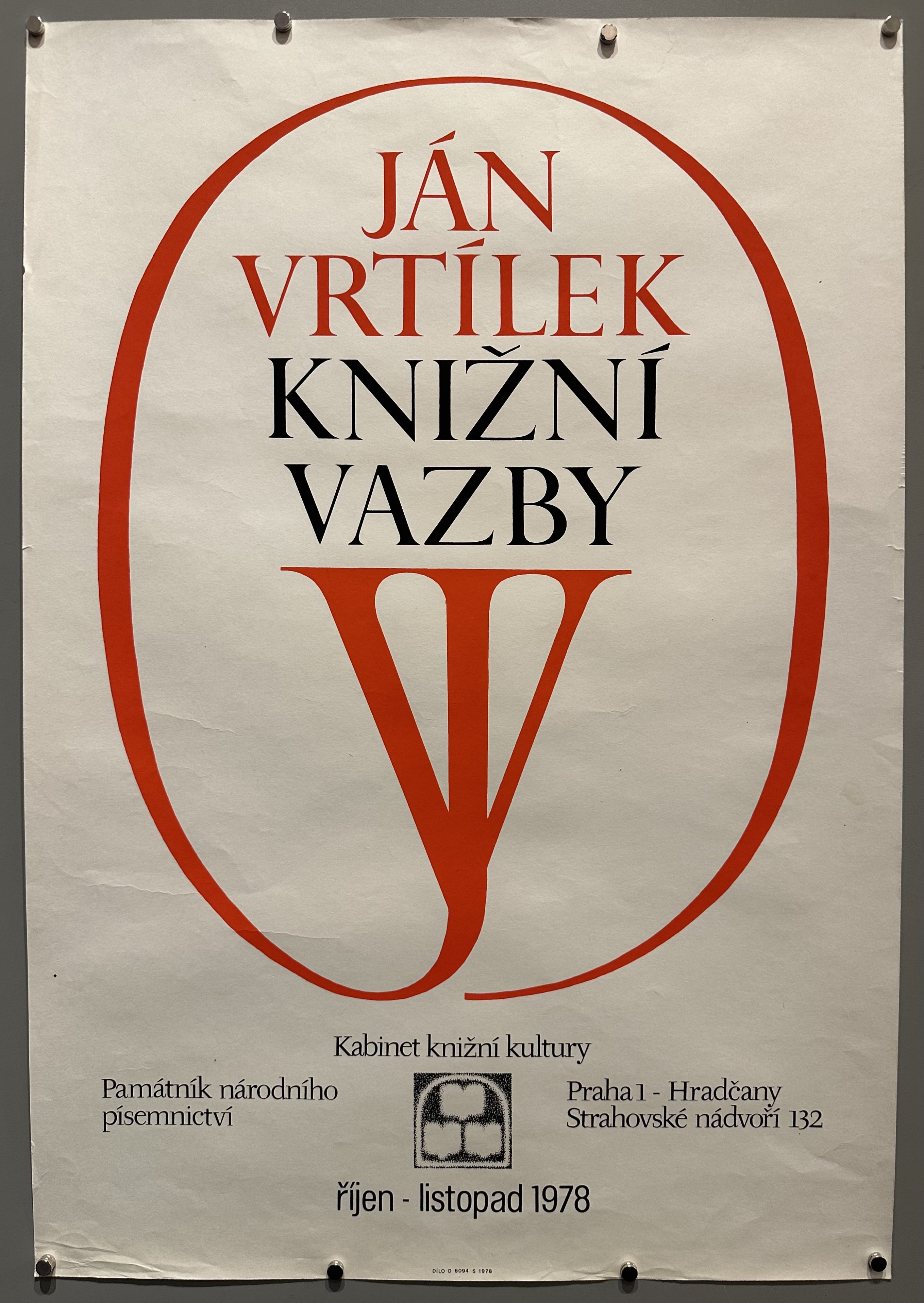 White poster with red and black text for bookbinding company.
