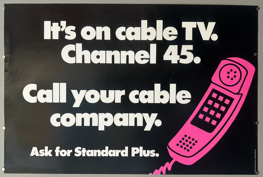 The poster encourages viewers to subscribe to "Standard Plus" by contacting their cable company.