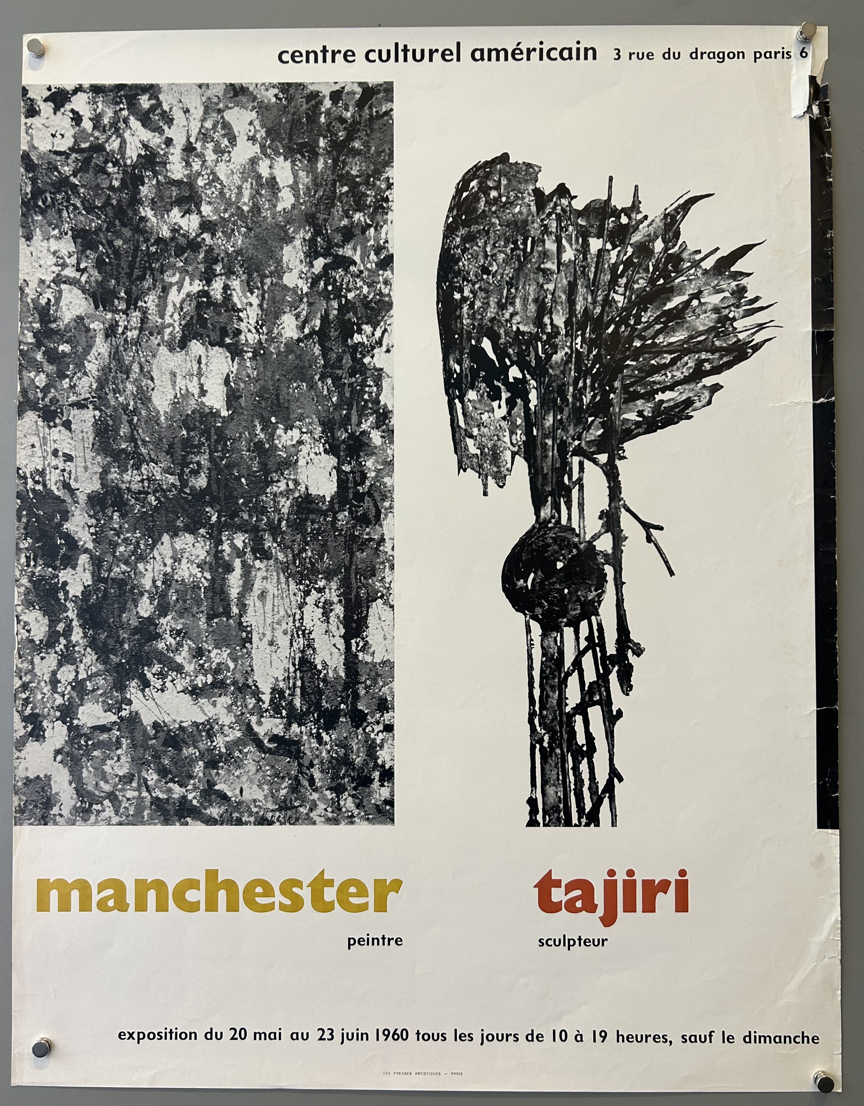 Black and white of the work of manchester and tajiri
