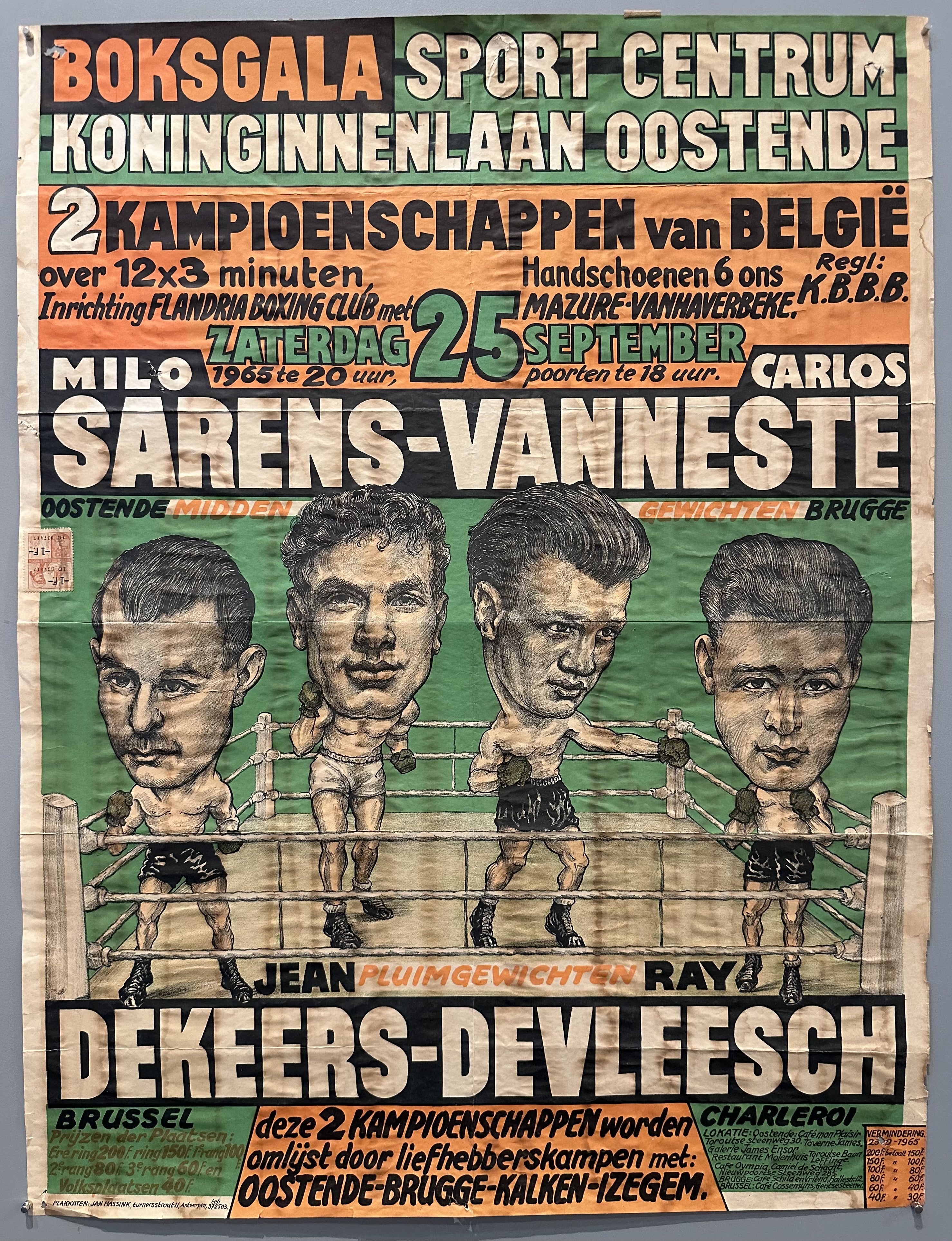 Boksgala Sport Centrum Koninginnenlaan Oostende Poster