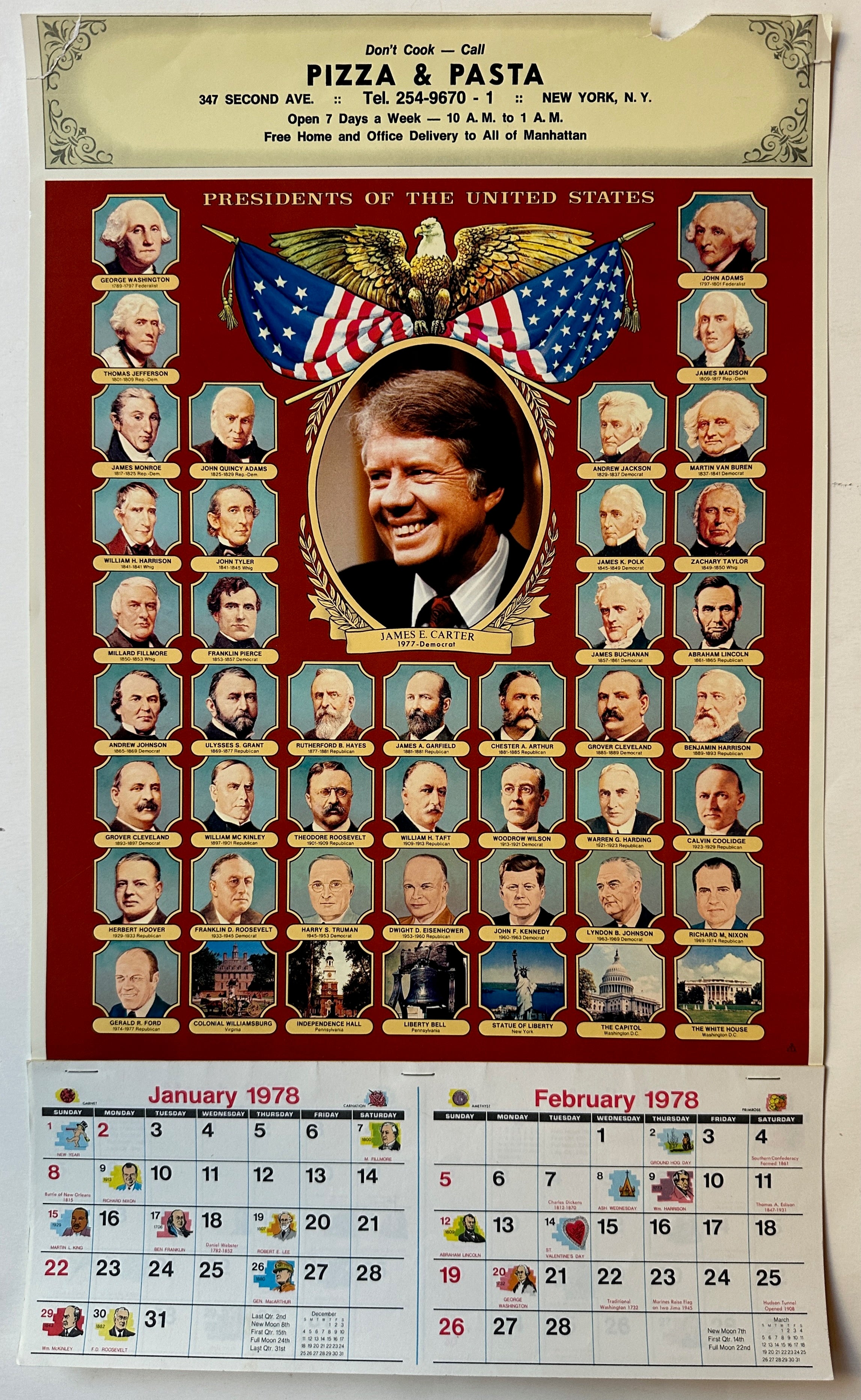 Presidents of the United States, James E. Carter Calendar Poster
