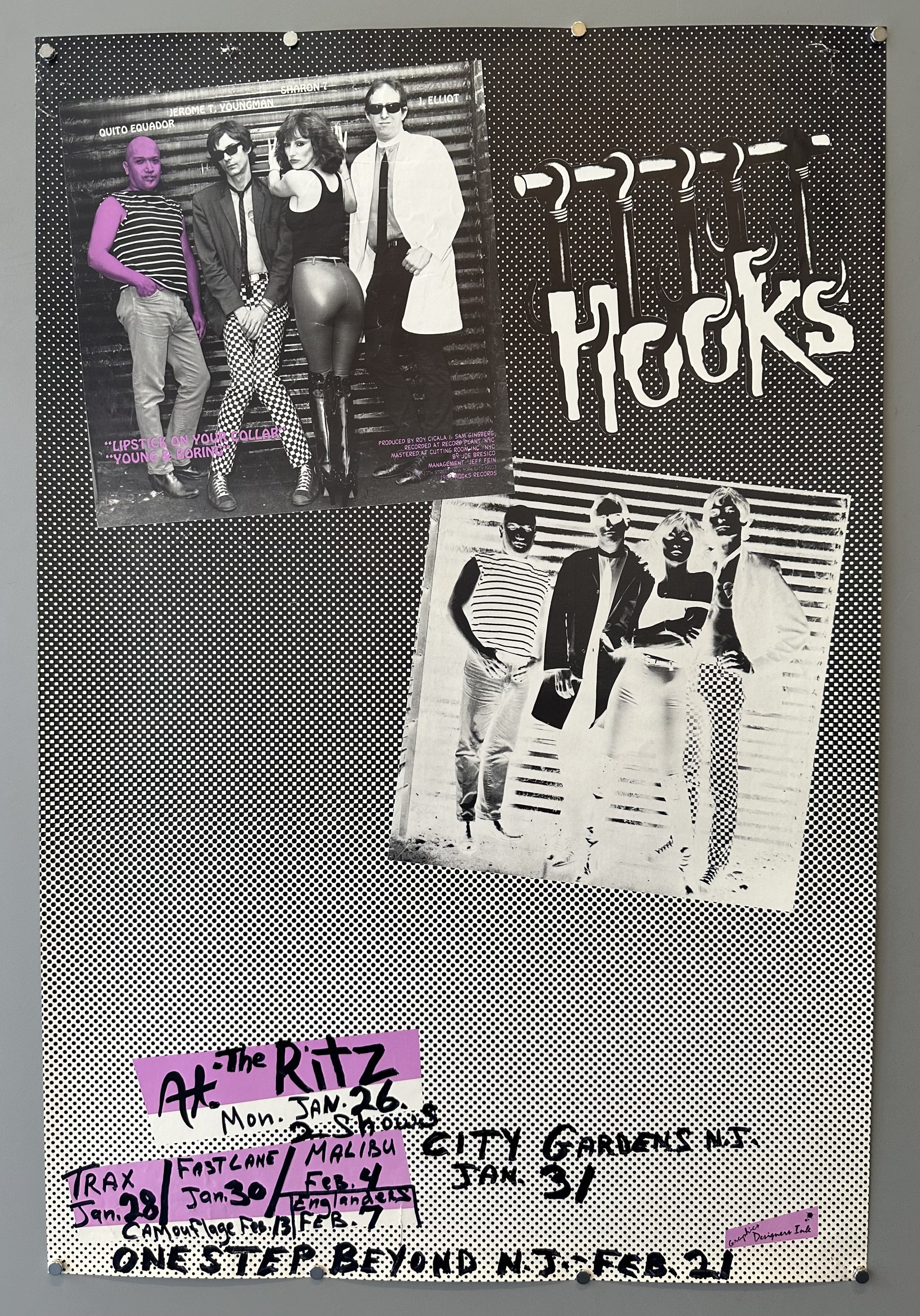 Stippling design to create a pop art look to promote band Hooks in New Jersey.