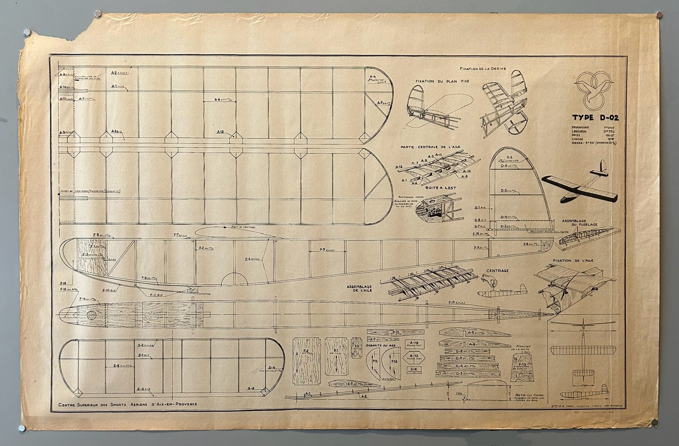 French Aircraft Parts Diagram