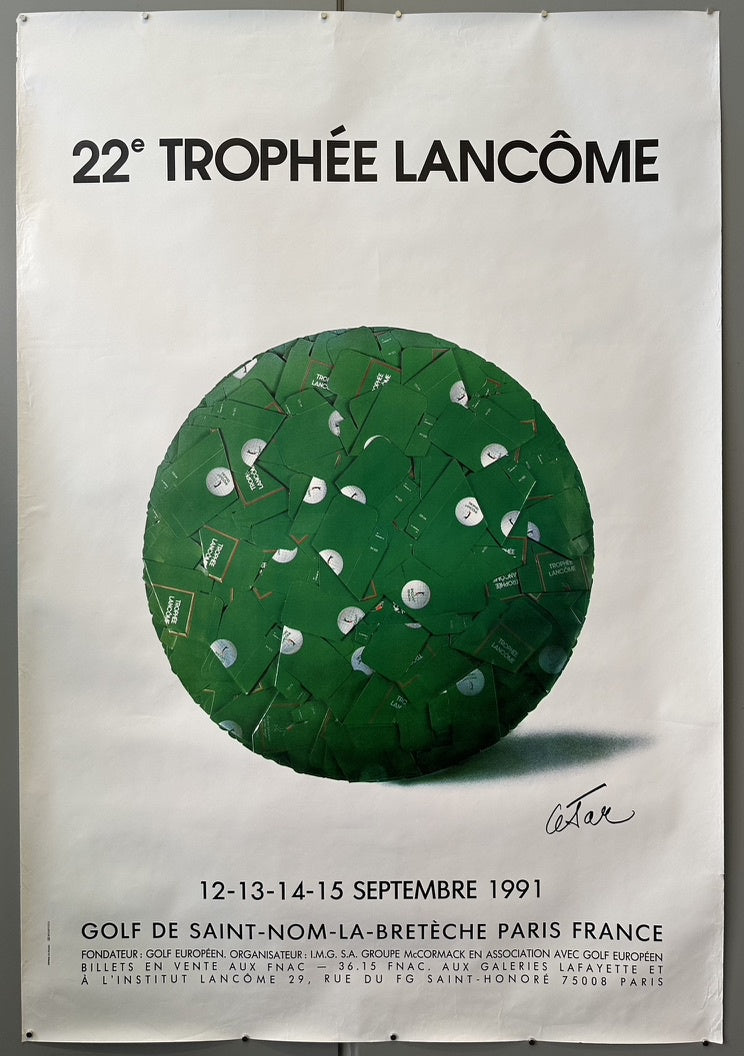 This poster advertises the 22nd Trophée Lancôme, a professional golf tournament held in France.