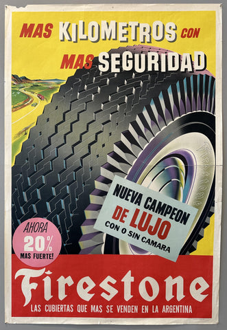Link to  Mas Kilometros con Mas Seguridad PosterArgentina, c. 1950s  Product