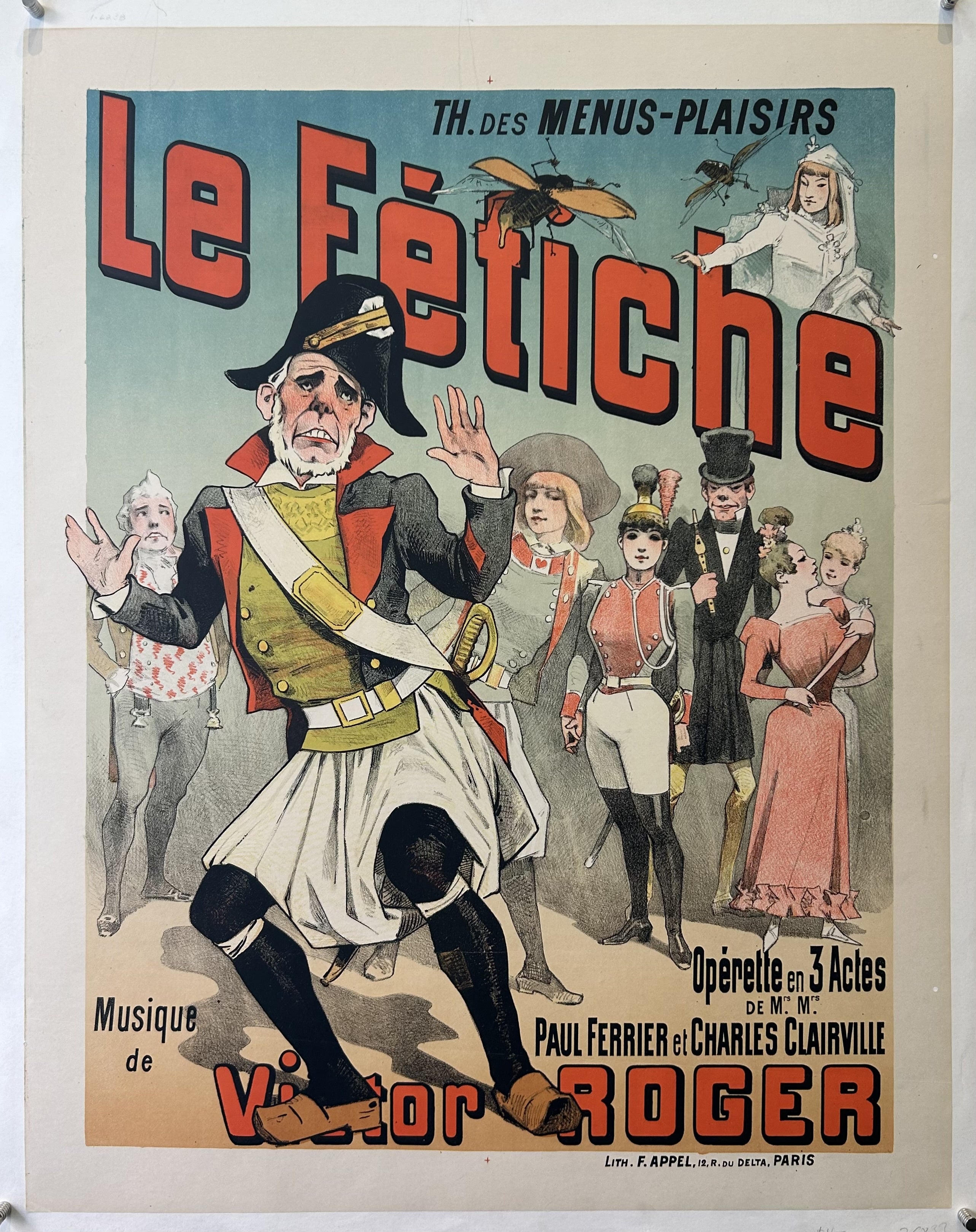 Vintage poster for 'Le Fétiche' with a central figure and text