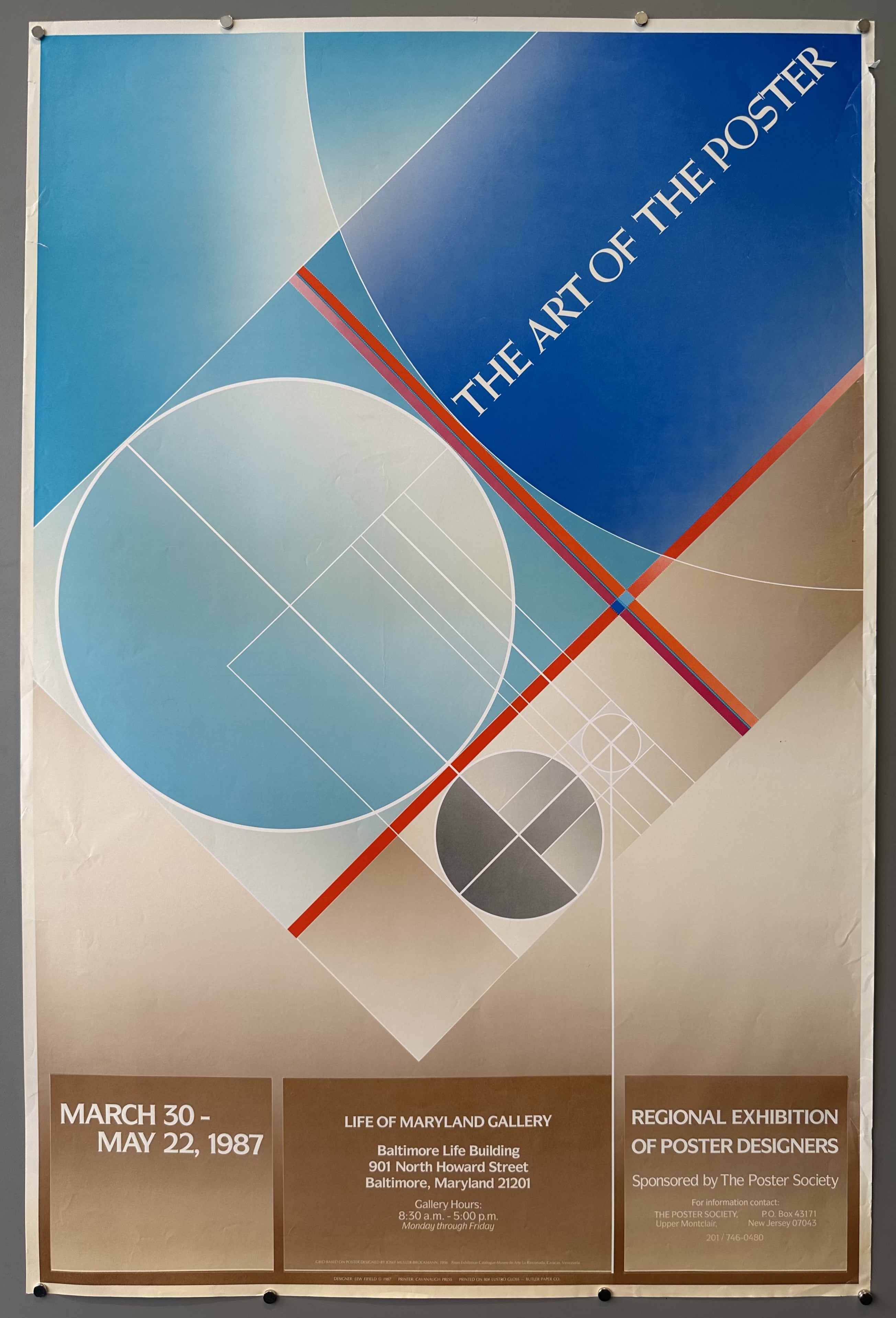 The poster is an original vintage advertising poster for "The Art of the Poster," a regional exhibition of poster designers.