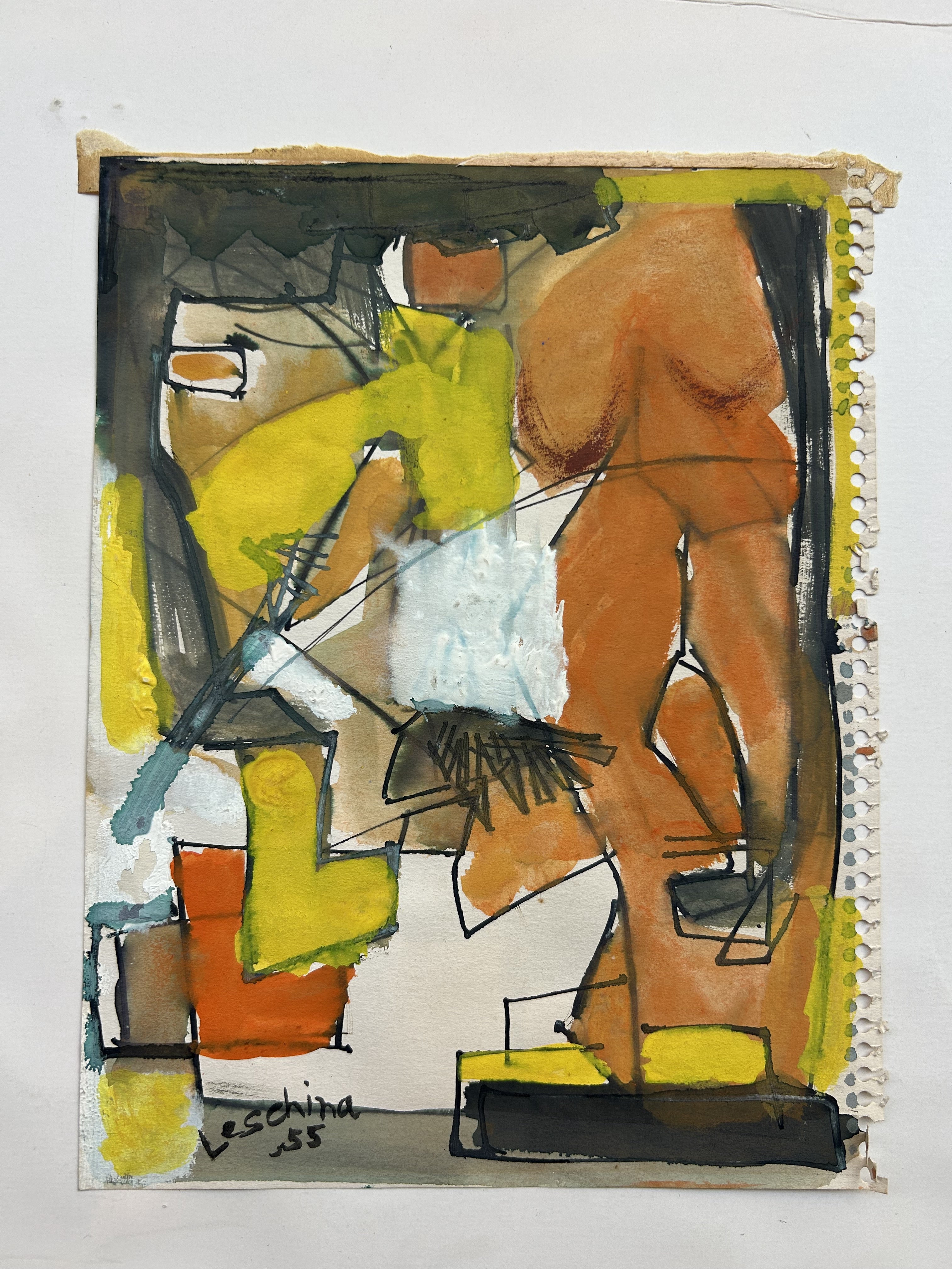 Abstract painting in the cubist style