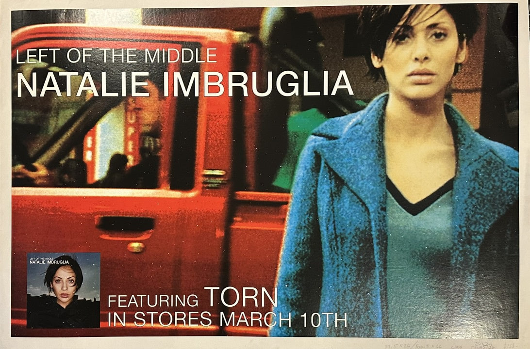 The original promotional posters for Natalie Imbruglia's "Left of the Middle" album, such as the one pictured, were typically printed by the record company, RCA Records, in conjunction with the album's release. Specifically, vintage lithographic posters from 1997 for this album were published by G.B Posters in the United Kingdom.