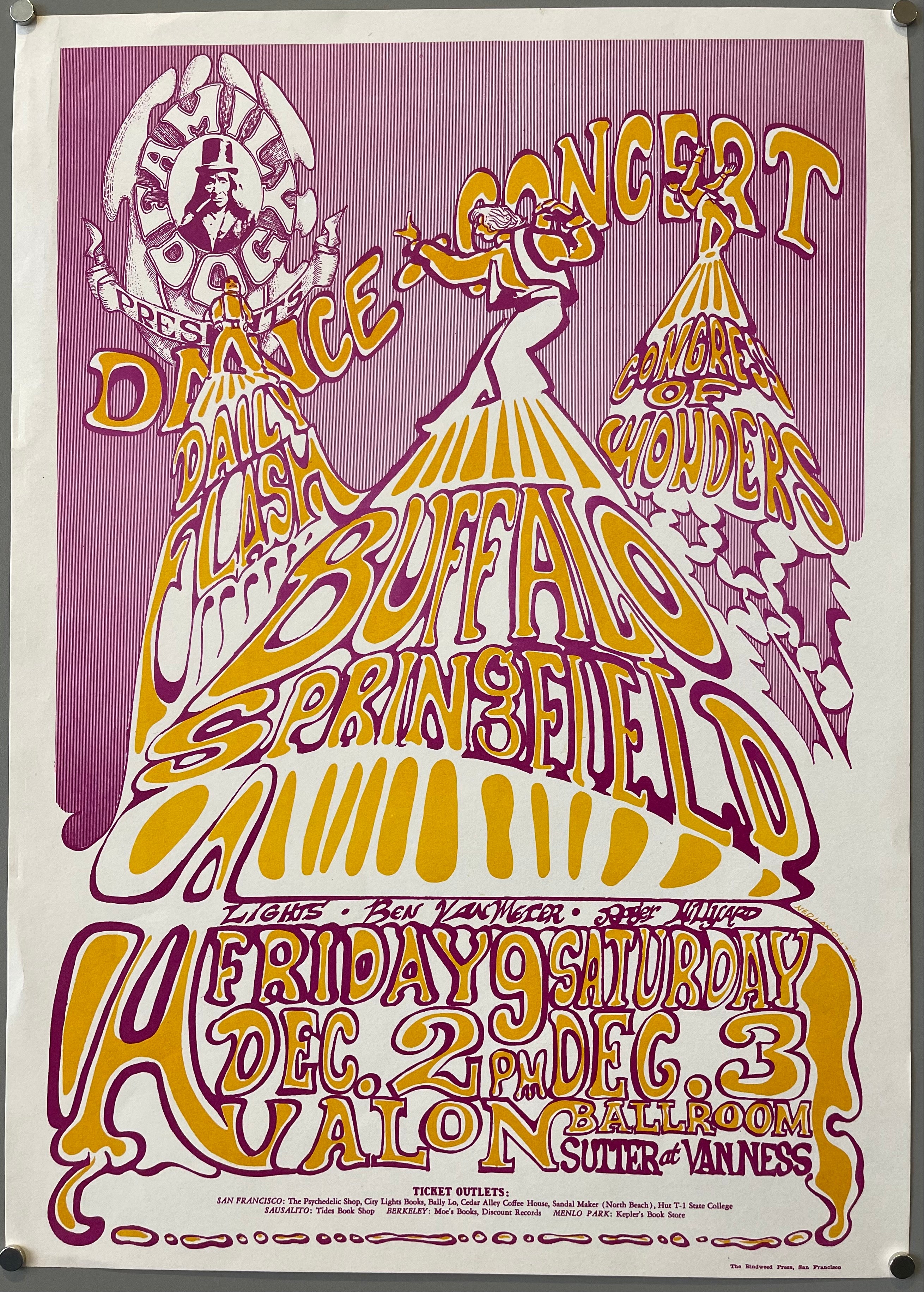 poster in purple and yellow